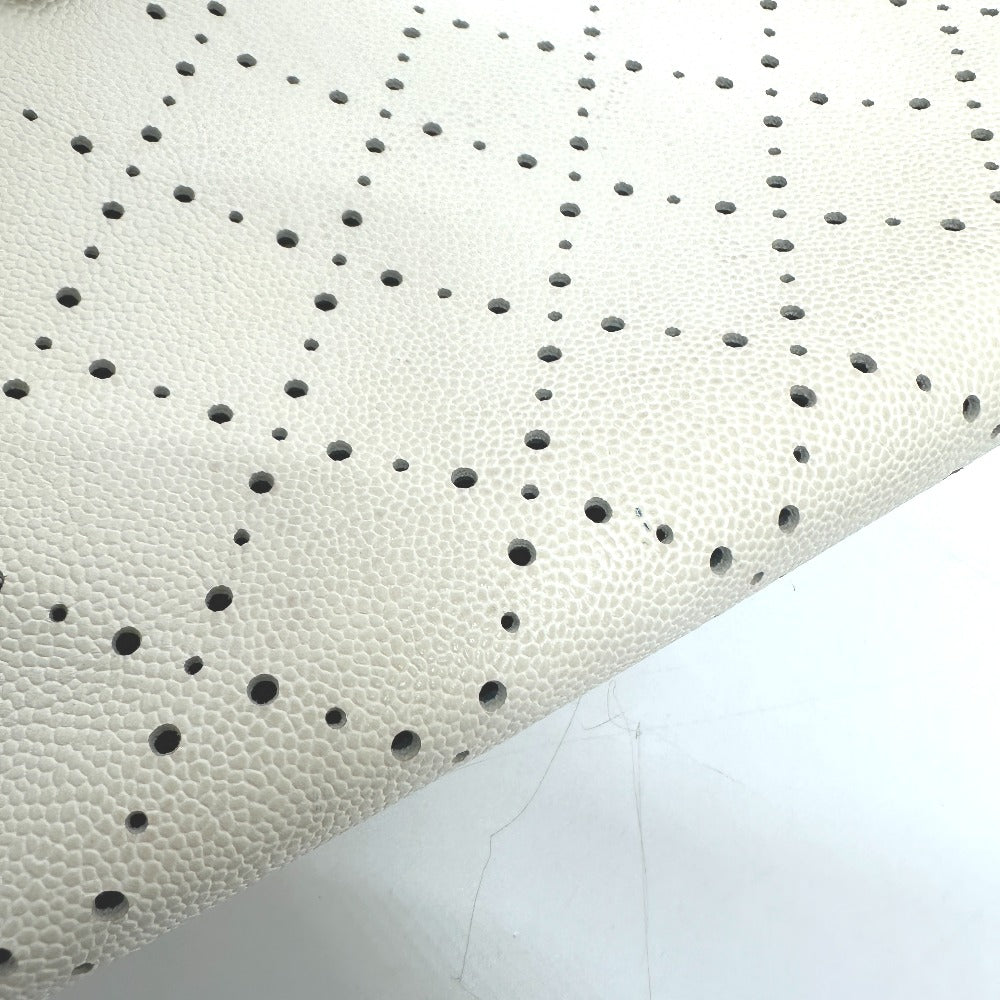 CHANEL Tote Bag Soft caviar skin white COCO Mark CC Charm Matelasse punching Women Used