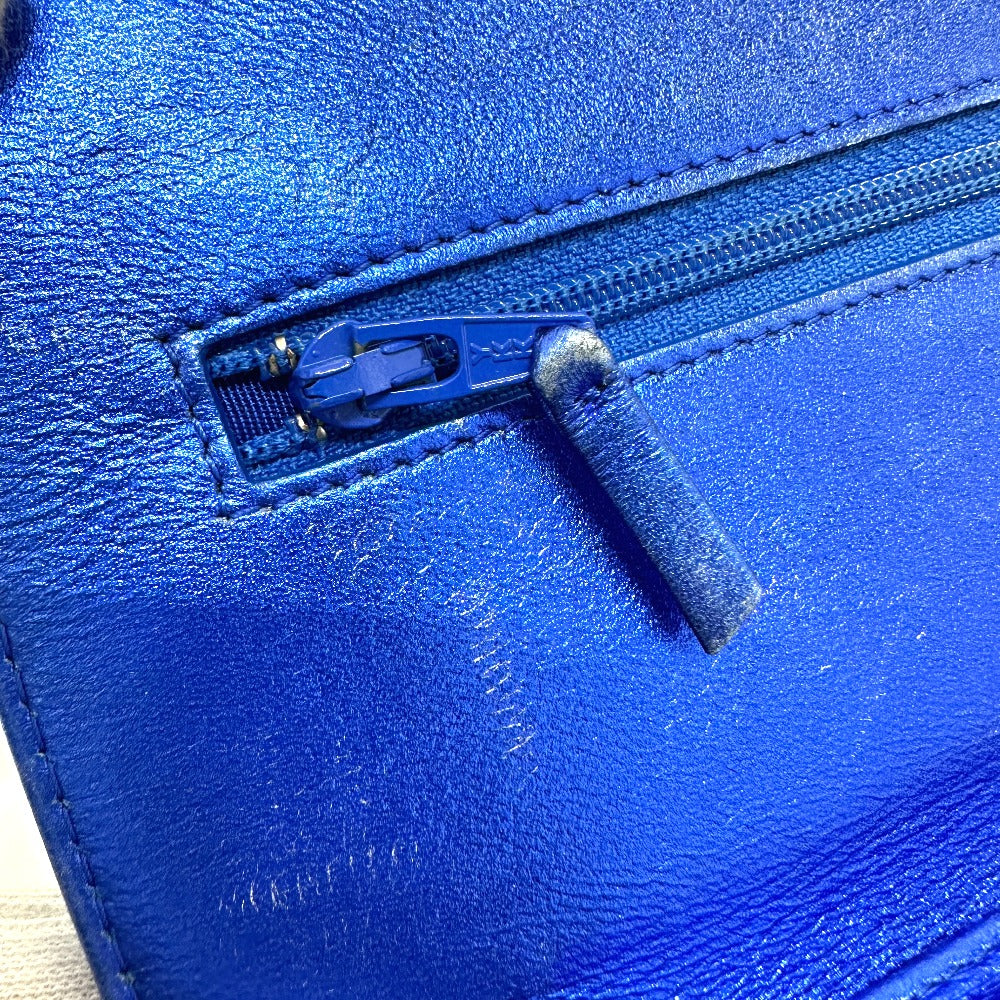 CHANEL Shoulder Bag Patent leather gunmetal blue Long Wallet Purse Bag Chain Bag Boy Chanel CC COCO Mark Women Used