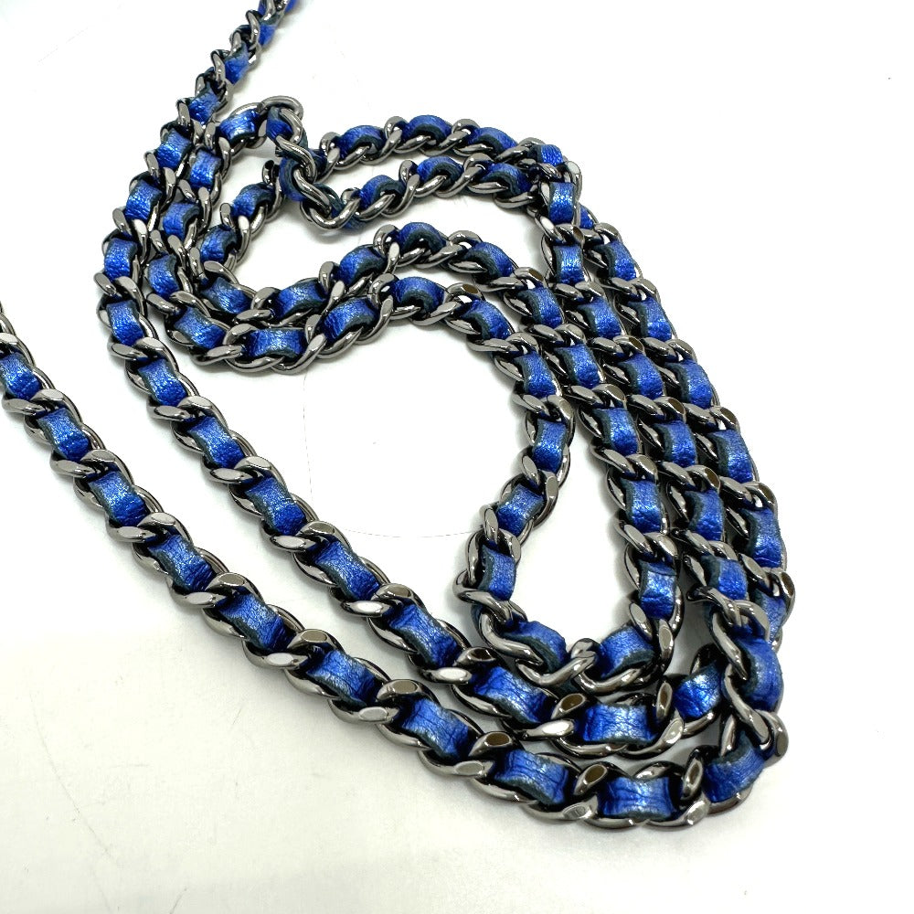 CHANEL Shoulder Bag Patent leather gunmetal blue Long Wallet Purse Bag Chain Bag Boy Chanel CC COCO Mark Women Used