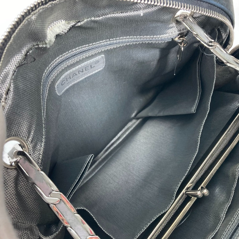 CHANEL Shoulder Bag leather black shoulder bag Mademoiselle Women Used