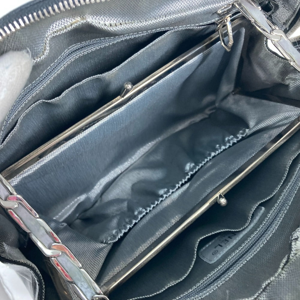 CHANEL Shoulder Bag leather black shoulder bag Mademoiselle Women Used