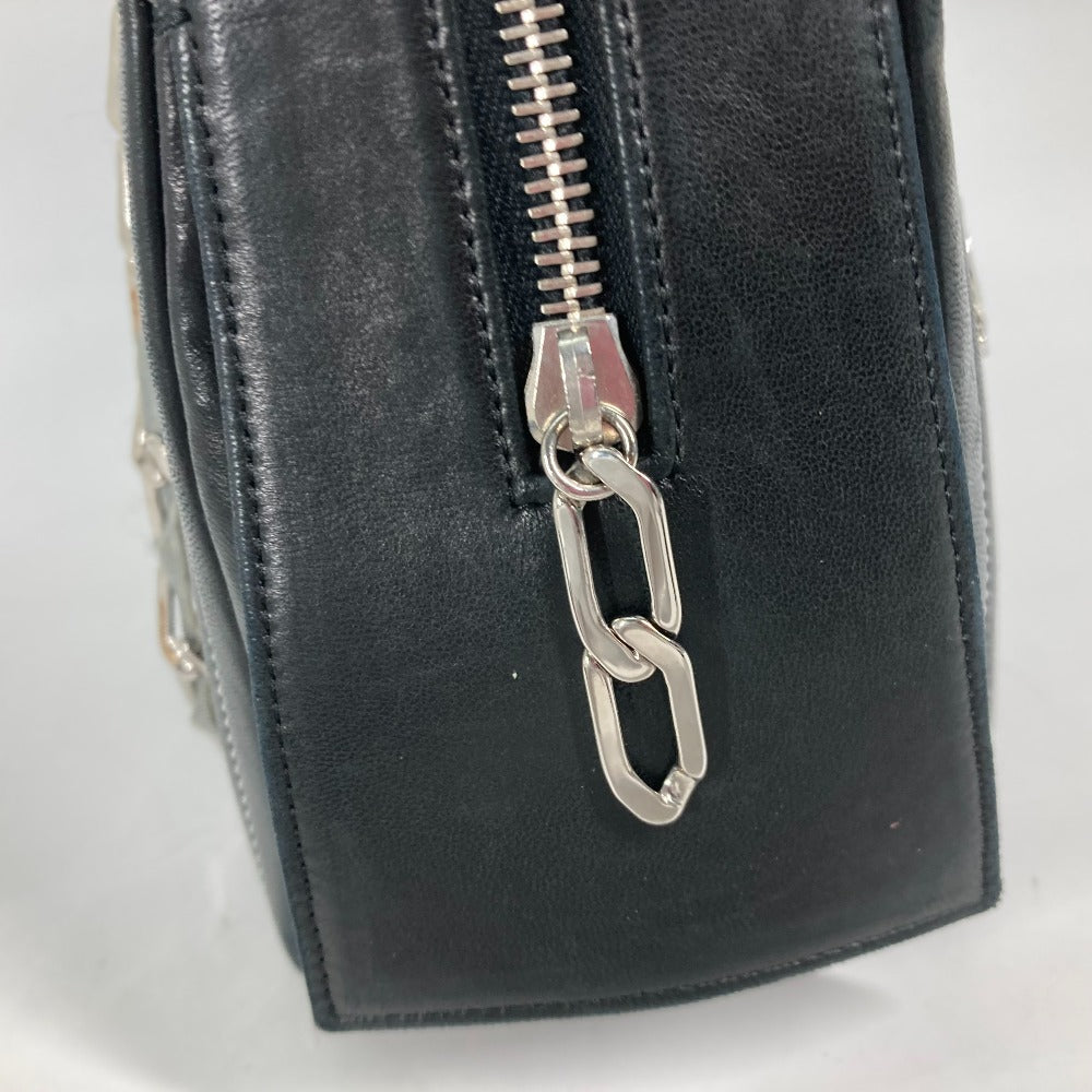 CHANEL Shoulder Bag leather black shoulder bag Mademoiselle Women Used