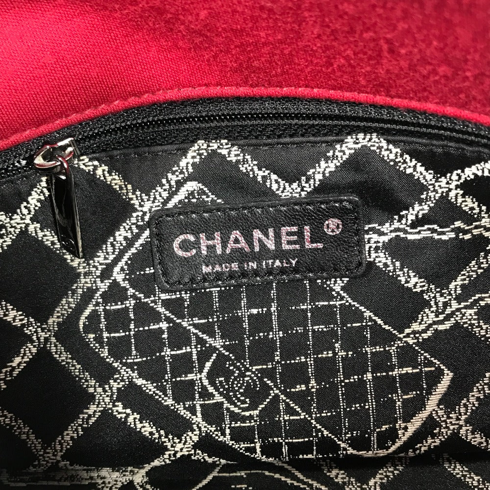 CHANEL Shoulder Bag cotton Red Pochette CC COCO Mark Matelasse Quilting Women Used