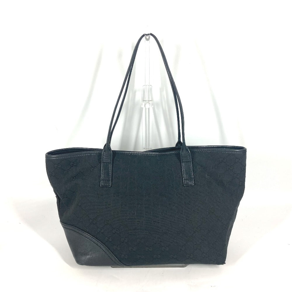 GUCCI Shoulder Bag 169946 GG canvas / leather black GG New Brit Tote Bag Women Used