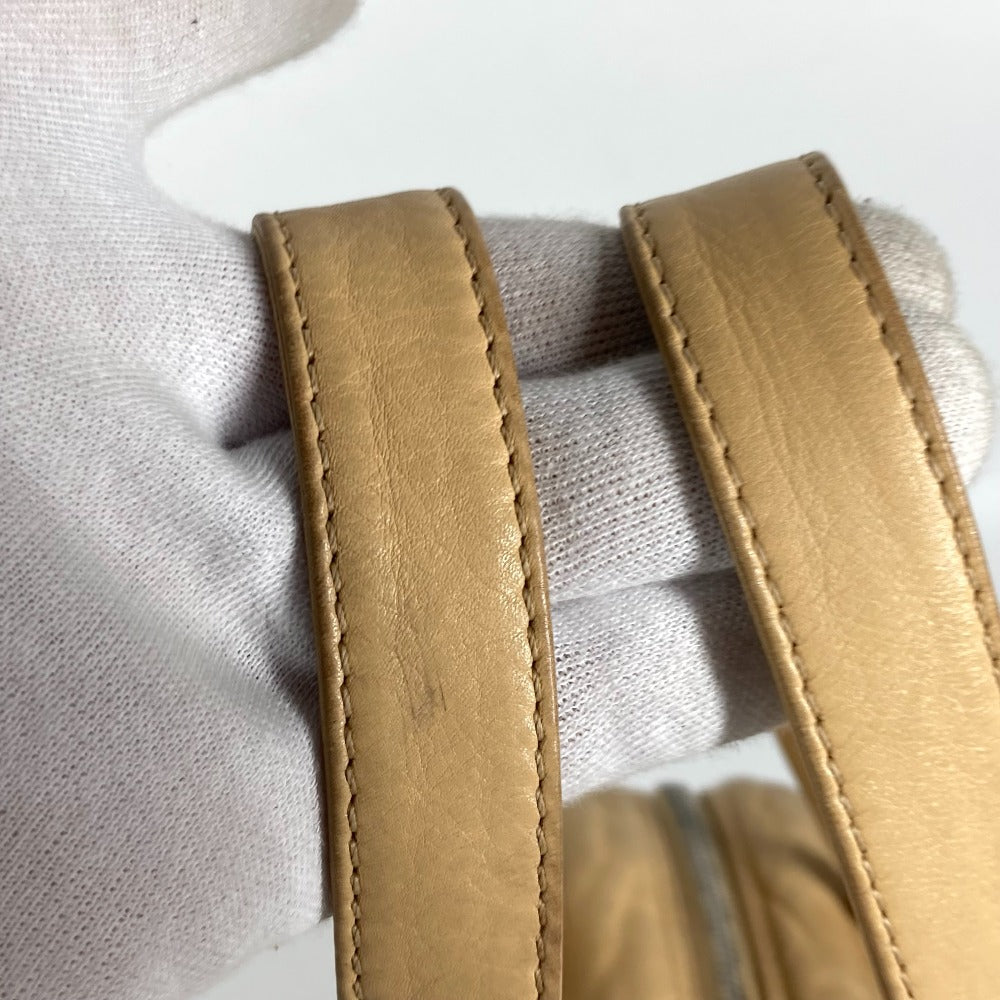 CHANEL Tote Bag leather beige logo CC COCO Mark