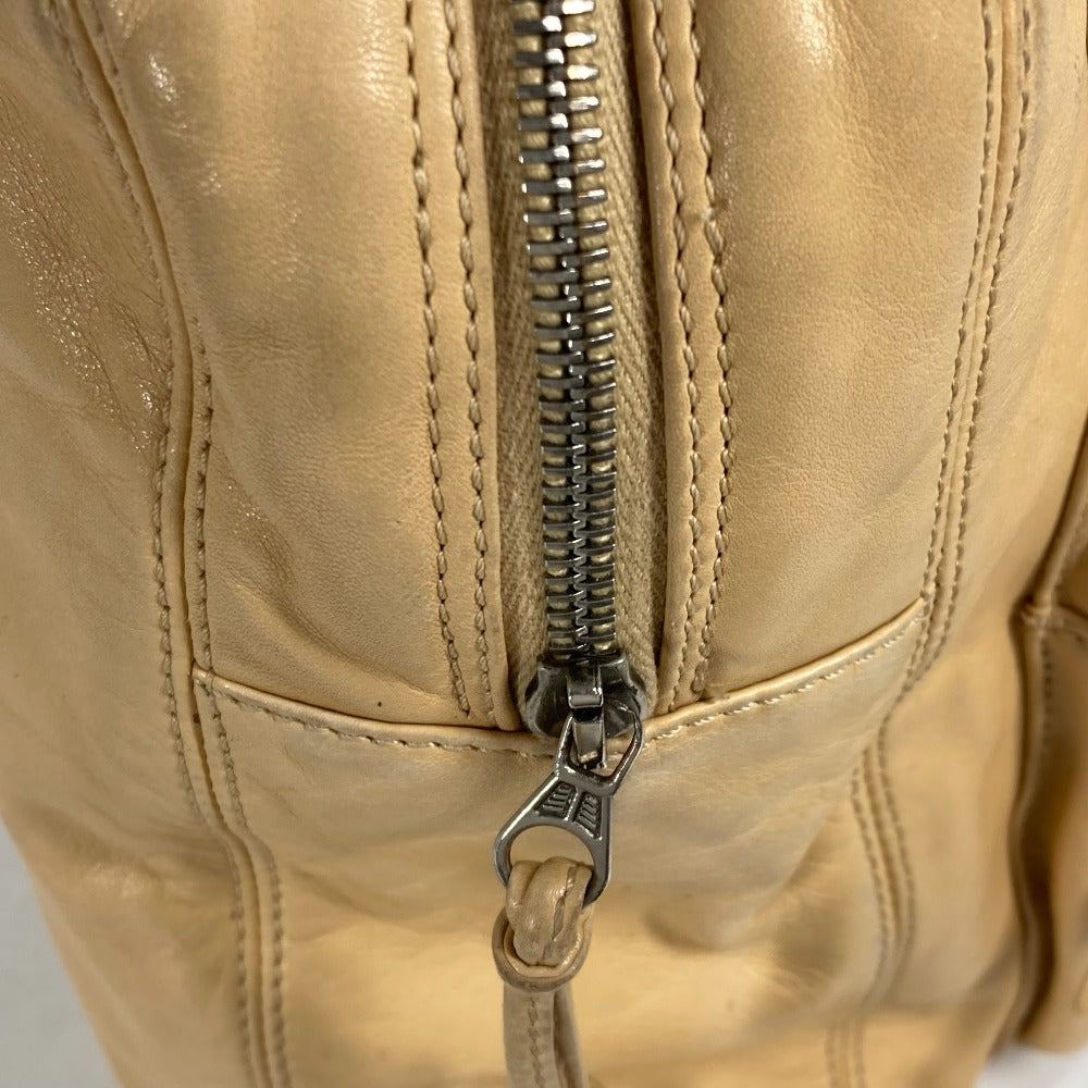 CHANEL Tote Bag leather beige logo CC COCO Mark