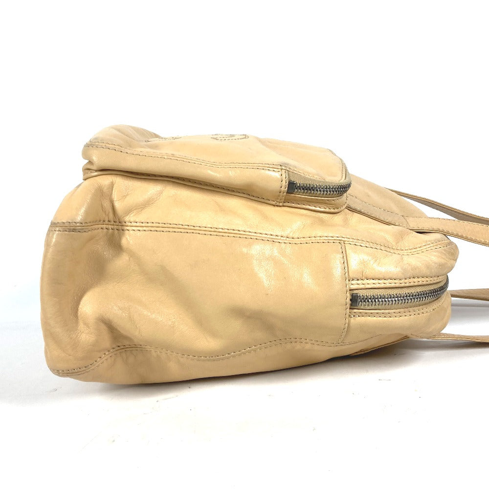 CHANEL Tote Bag leather beige logo CC COCO Mark
