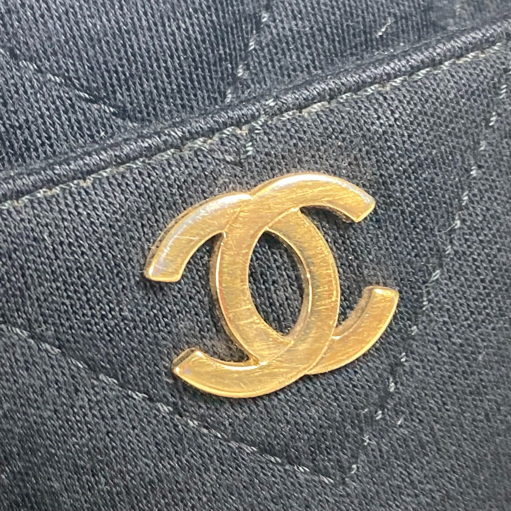 CHANEL Shoulder Bag Jersey black bag shawl CC COCO Mark Quilting Matelasse