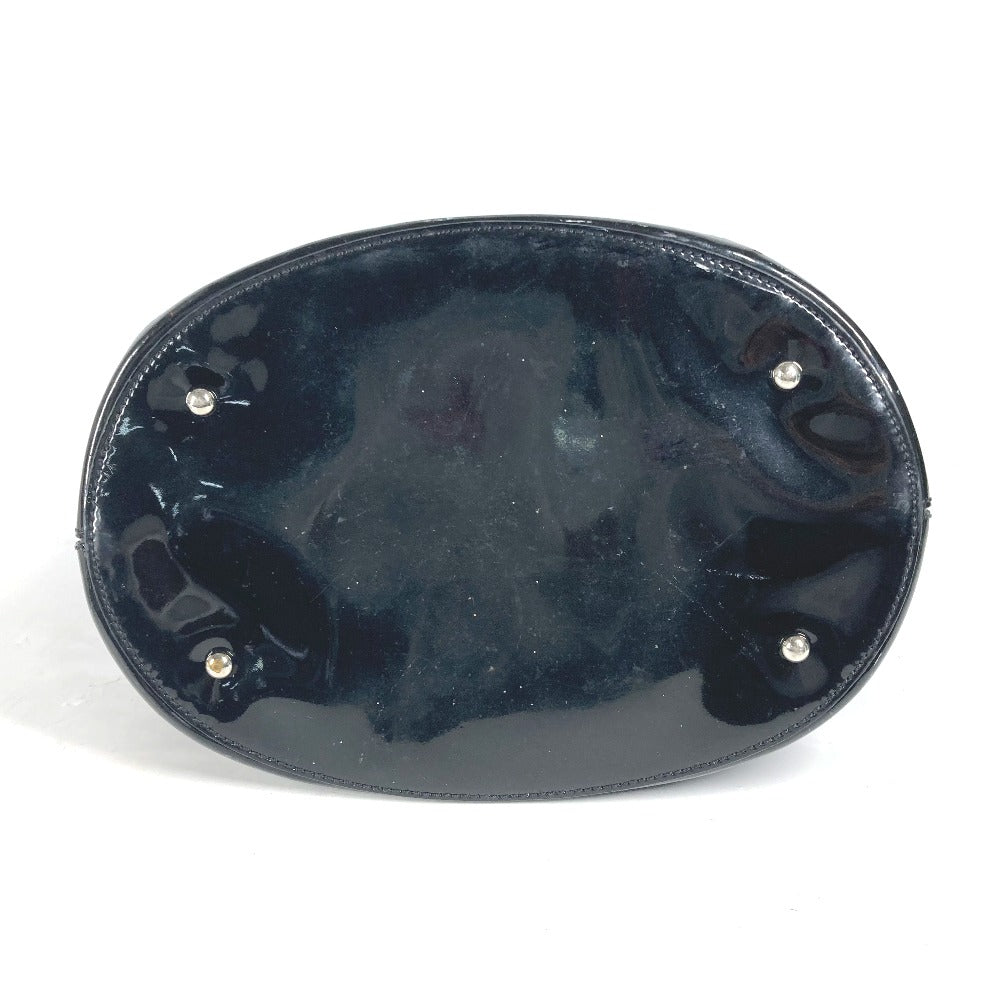 CHANEL Tote Bag Patent leather black punching logo CC COCO Mark NO5