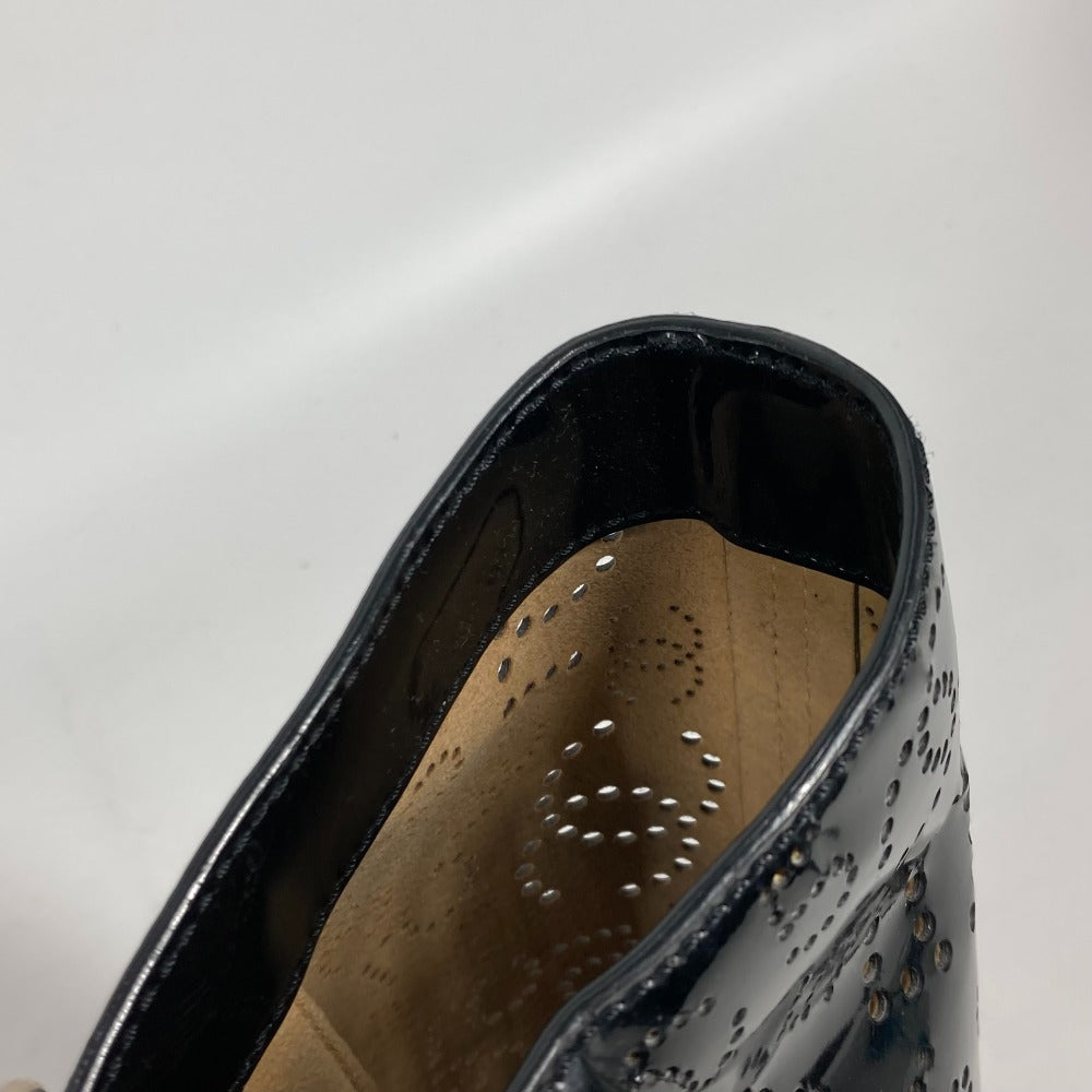 CHANEL Tote Bag Patent leather black punching logo CC COCO Mark NO5