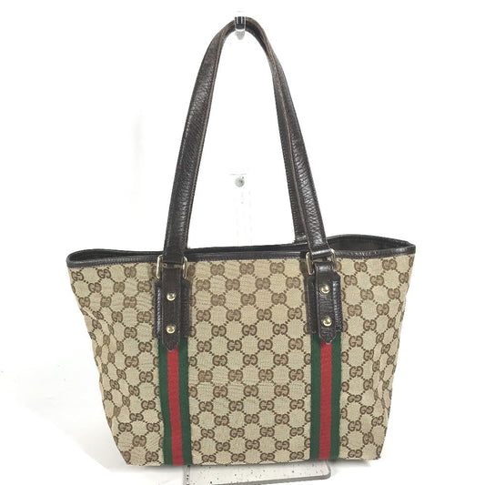 GUCCI Shoulder Bag 137396 GG canvas/leather , GG canvas/leather beige Sherry line GG Women Used