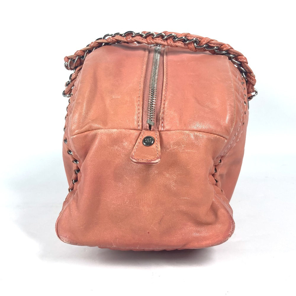 CHANEL Shoulder Bag leather Pink type WChain logo CC COCO Mark Luxury Line