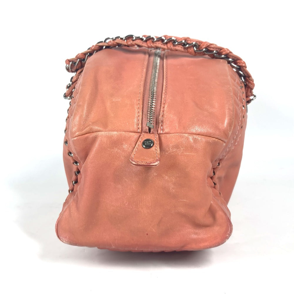 CHANEL Shoulder Bag leather Pink type WChain logo CC COCO Mark Luxury Line