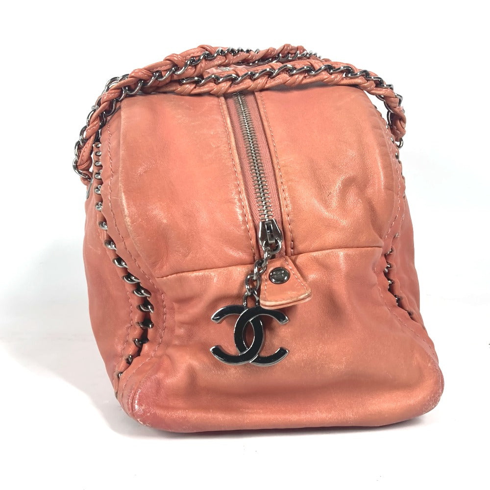 CHANEL Shoulder Bag leather Pink type WChain logo CC COCO Mark Luxury Line
