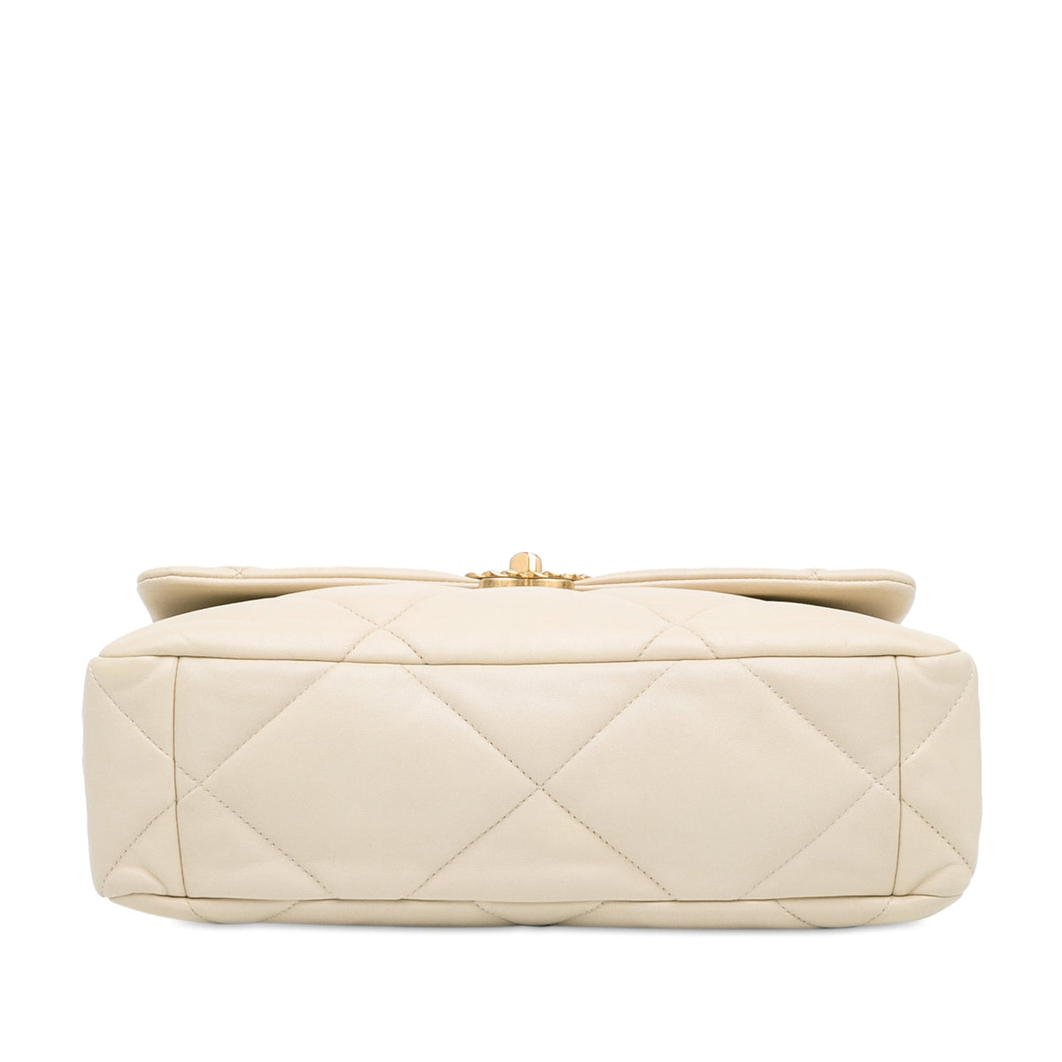 White Chanel Large Lambskin 19 Flap Satchel