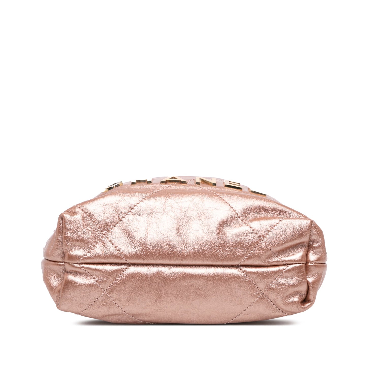 Blush Chanel Mini Metallic Quilted Calfskin 22 Satchel