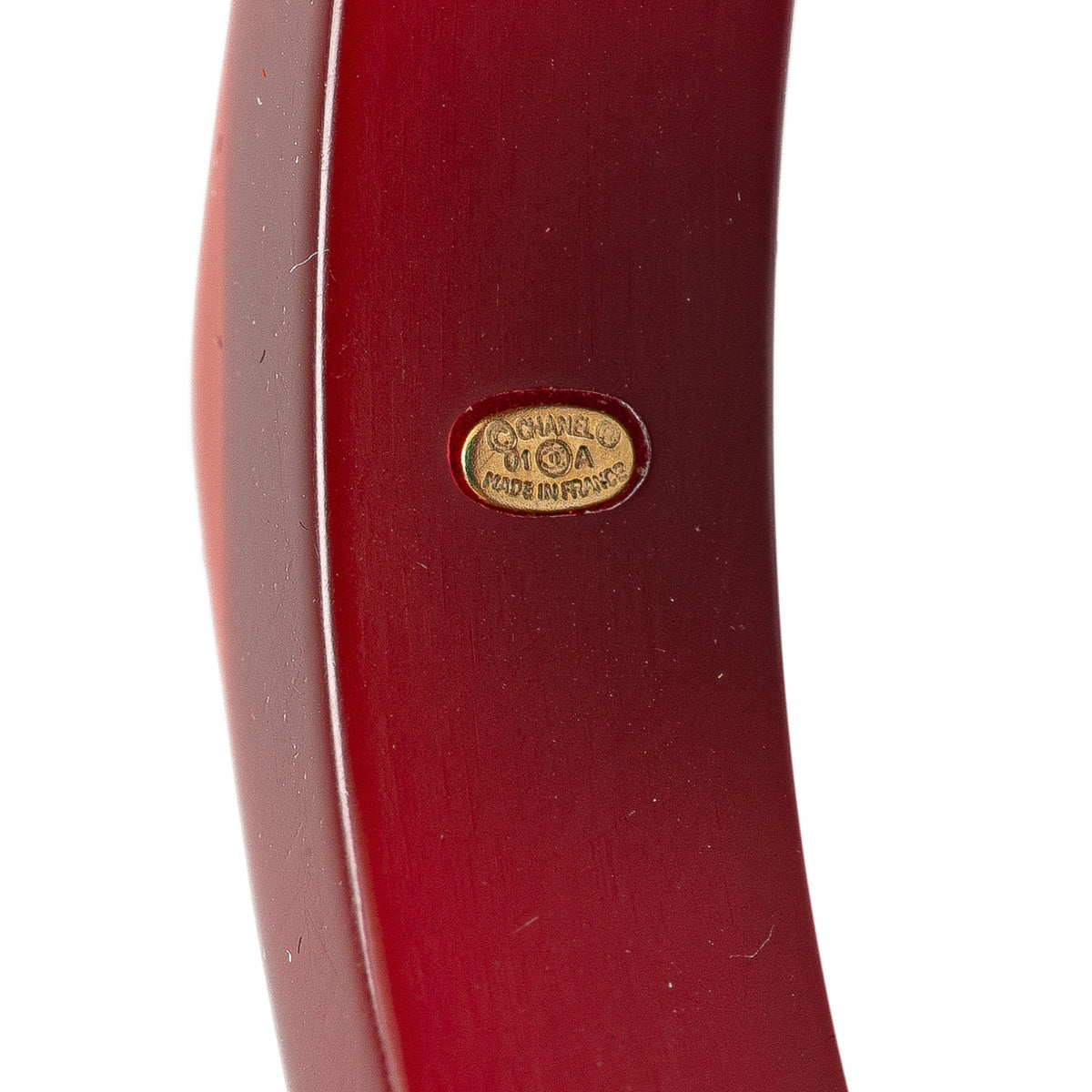 Red Chanel CC Resin Bangle Costume Bracelet