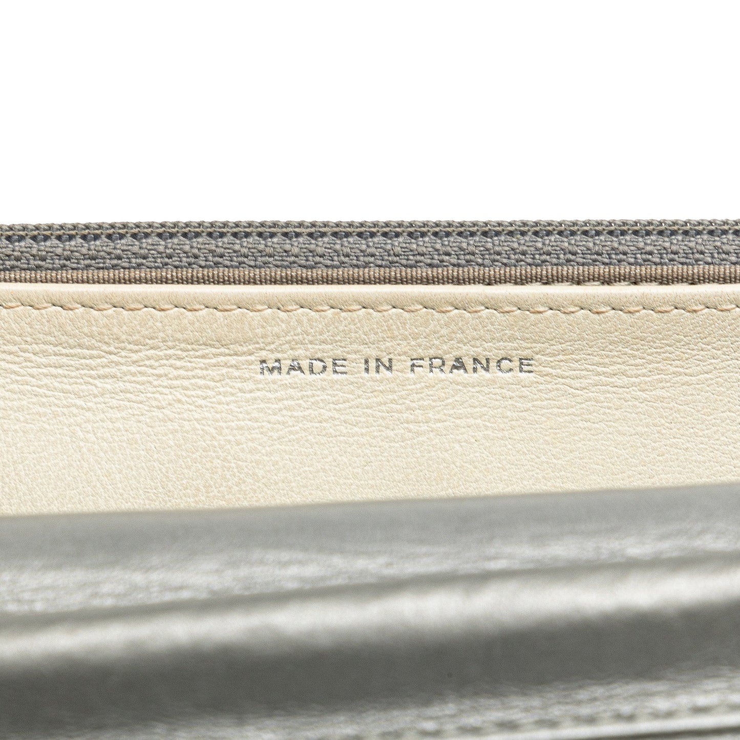 Silver Chanel CC Quilted Aged Calfskin Wallet On Chain Crossbody Bag