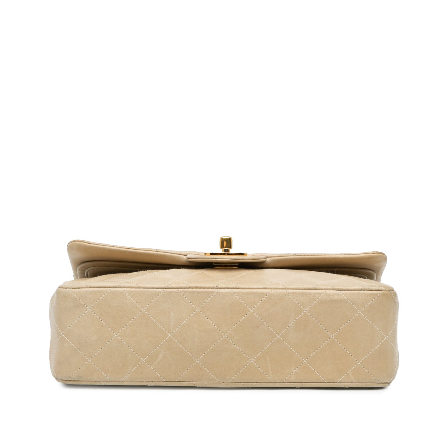 Brown Chanel Small Classic Lambskin Double Flap Shoulder Bag