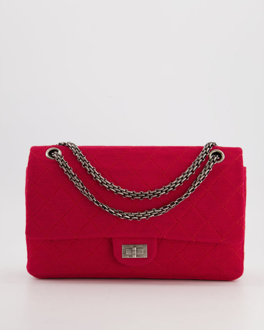 *FIRE PRICE* Chanel Red Medium Reissue 2.55 Double Flap Bag in Quilted Fabric with Ruthenium Hardware RRP - ¬£8,530