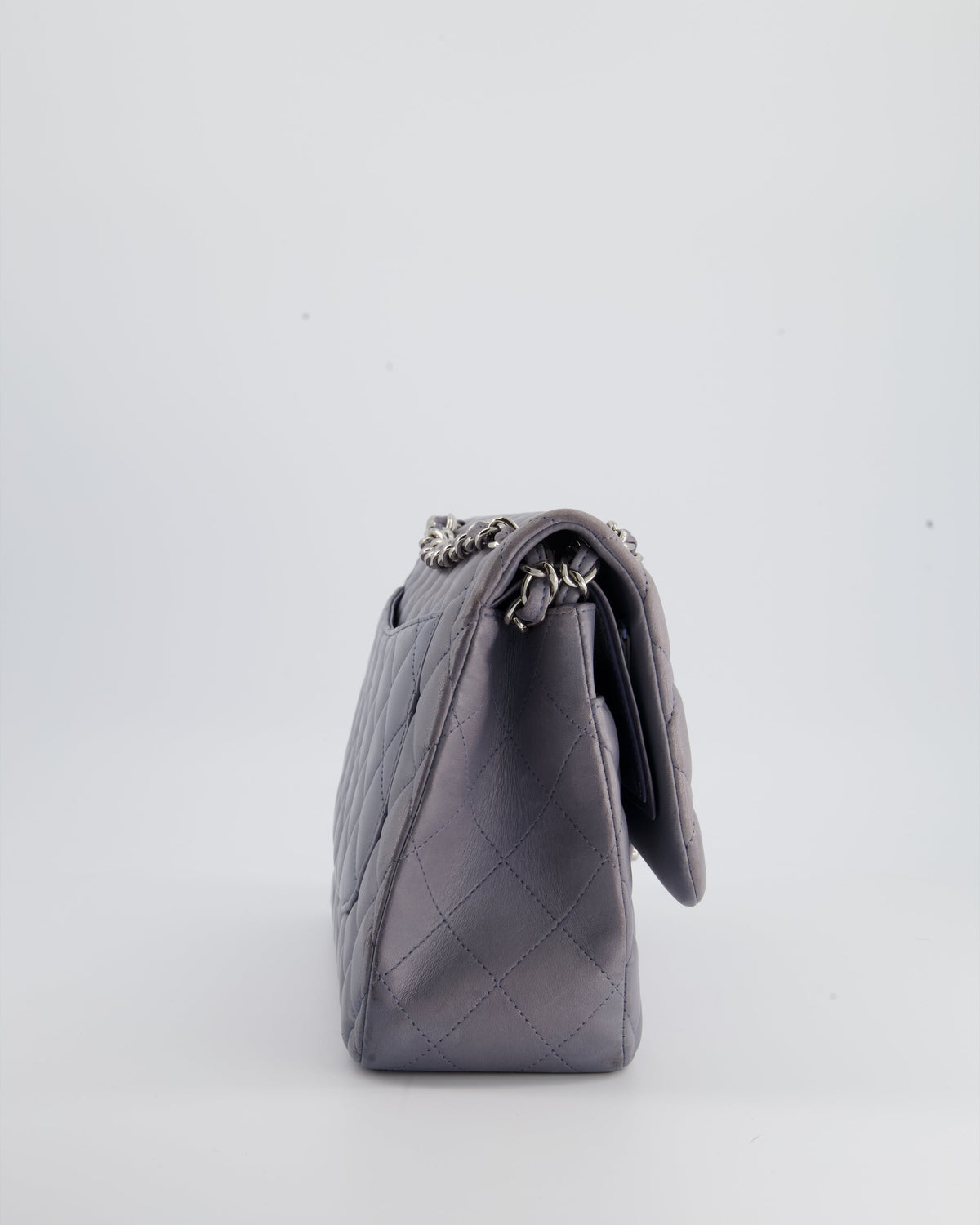 Chanel Lavender Jumbo Double Flap Bag in Lambskin Leather with Silver Hardware