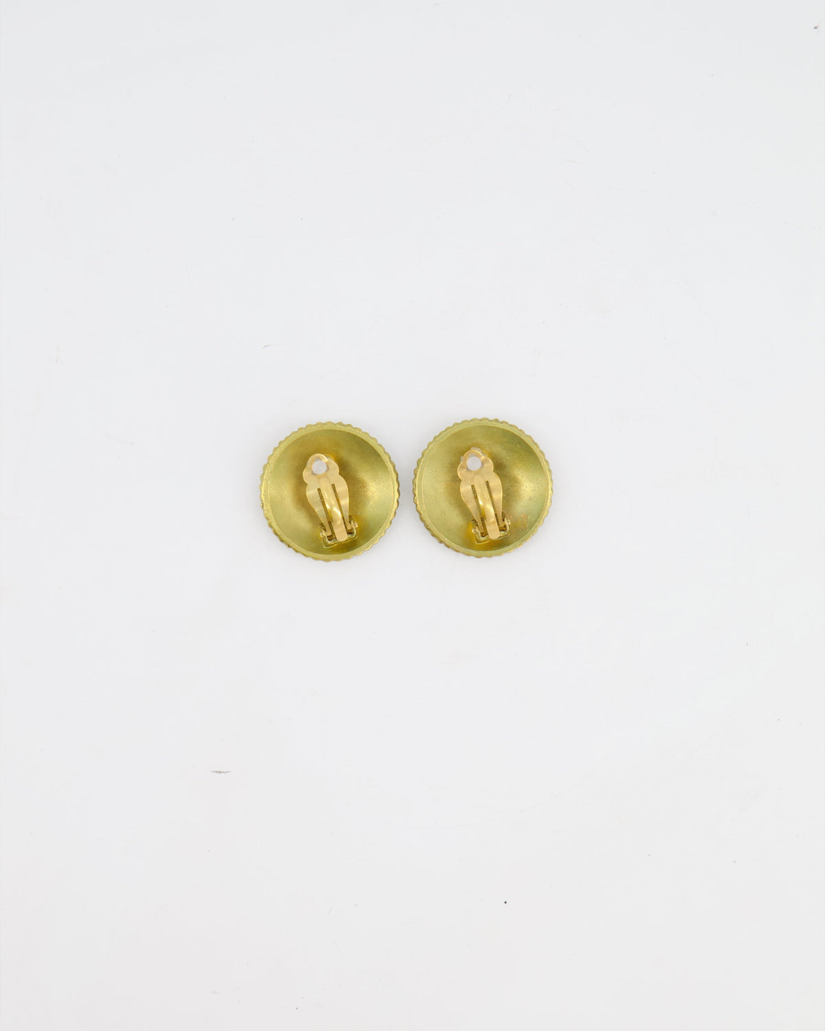 Chanel Vintage Ancient Gold Coco Chanel Round Clip-On Earrings