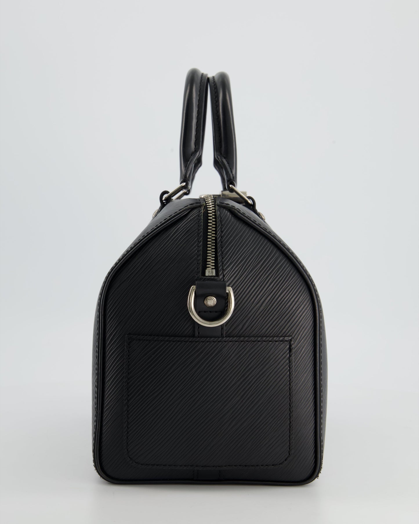 Louis Vuitton Black 25 Speedy Bag Bandoulière in Epi Leather and Silver Hardware