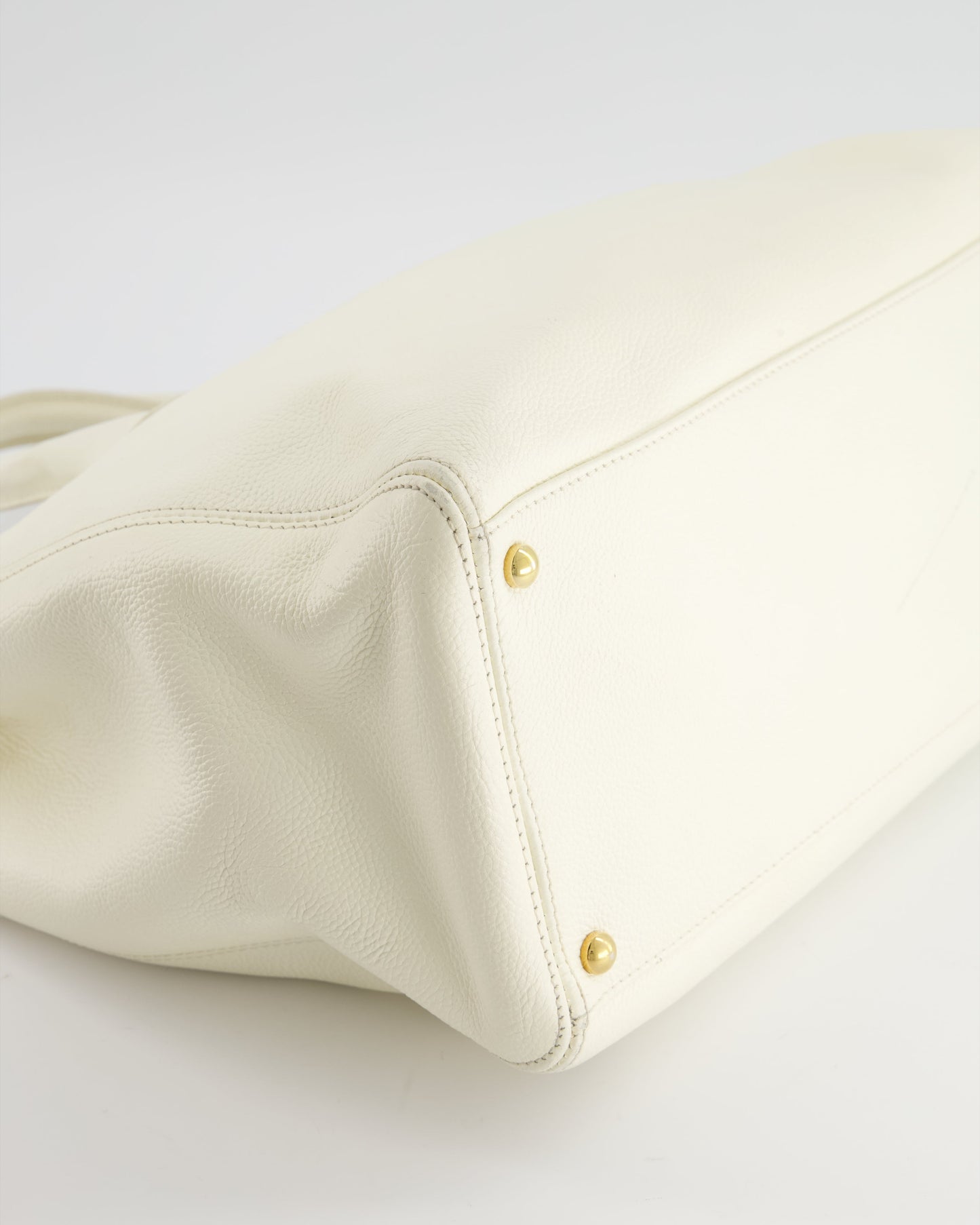 Chanel White Executive Shopper Tote Bag with Gold Hardware