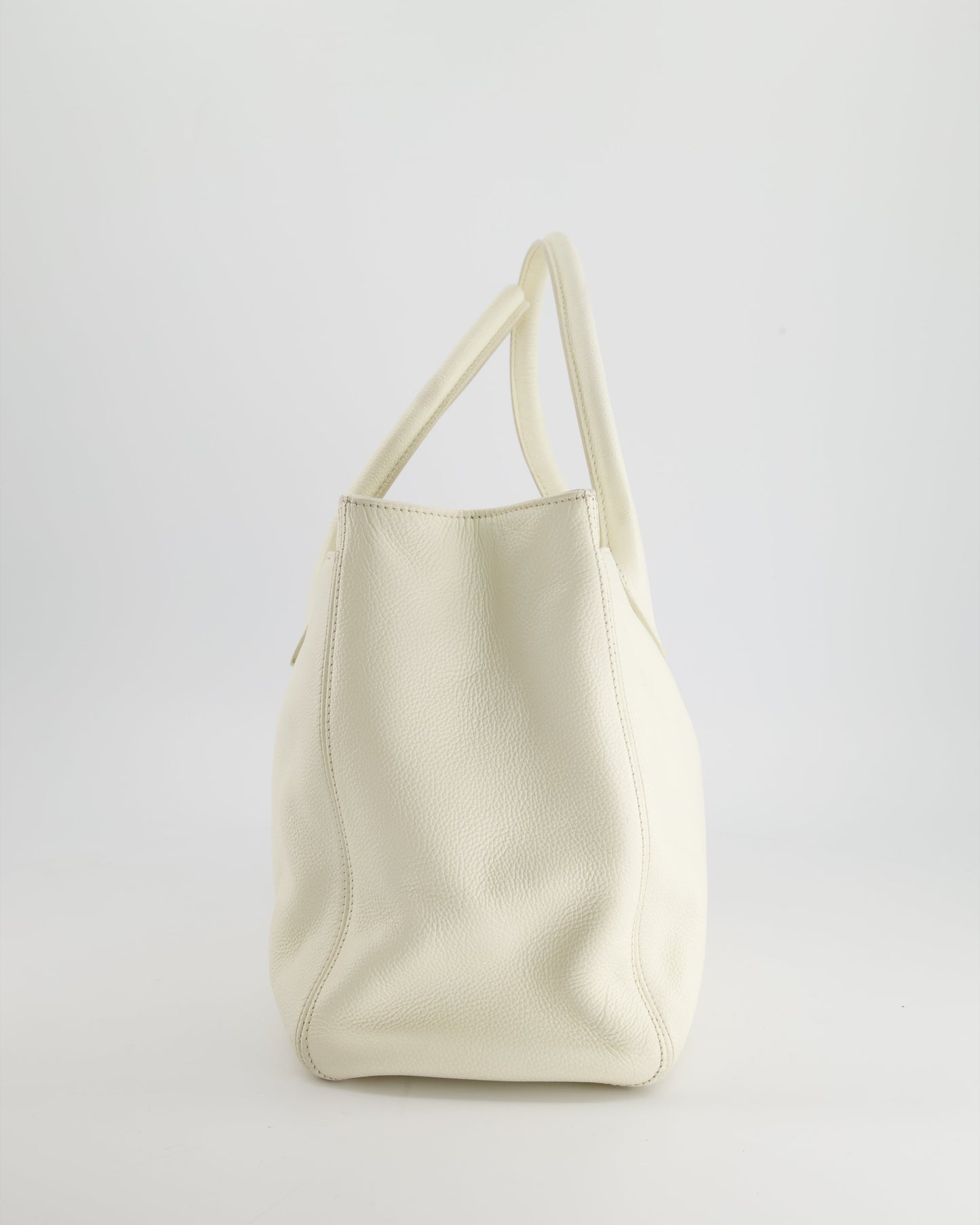 Chanel White Executive Shopper Tote Bag with Gold Hardware