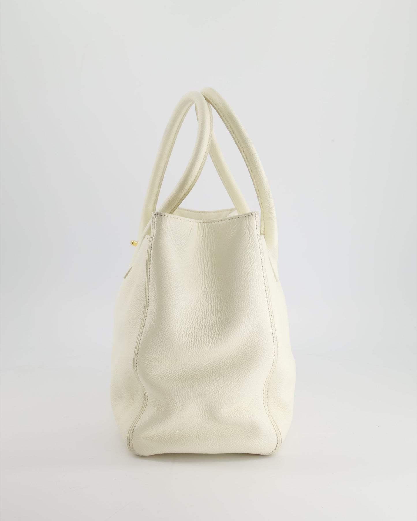 Chanel White Executive Shopper Tote Bag with Gold Hardware