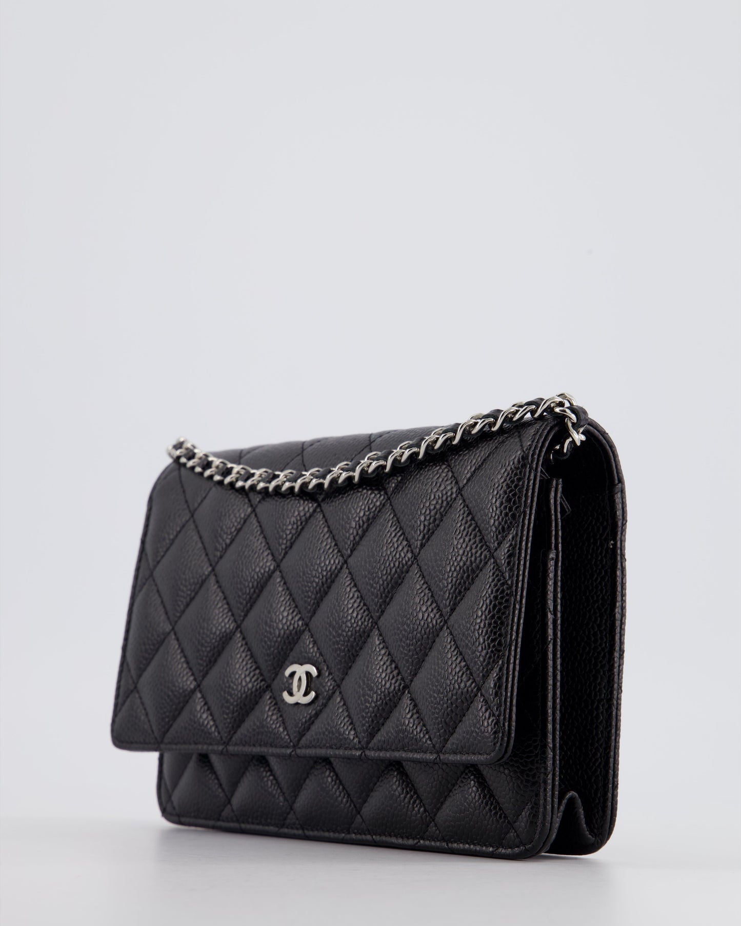 Chanel Black Wallet on Chain in Caviar with Silver Hardware