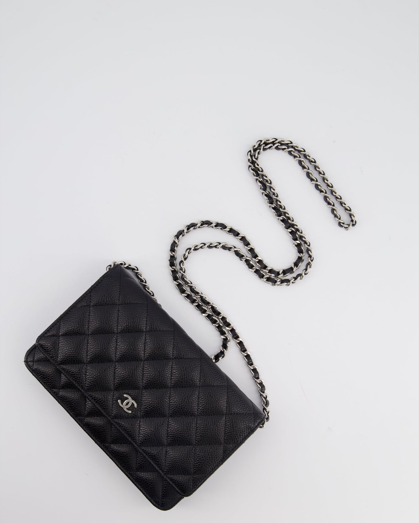 Chanel Black Wallet on Chain in Caviar with Silver Hardware