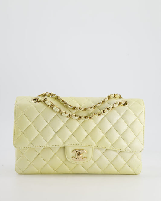 *RARE* Chanel Lemon Sobert Shimmer Medium Classic Double Flap Bag in Iridescent Calfskin Gold Hardware  RRP ¬£8,530