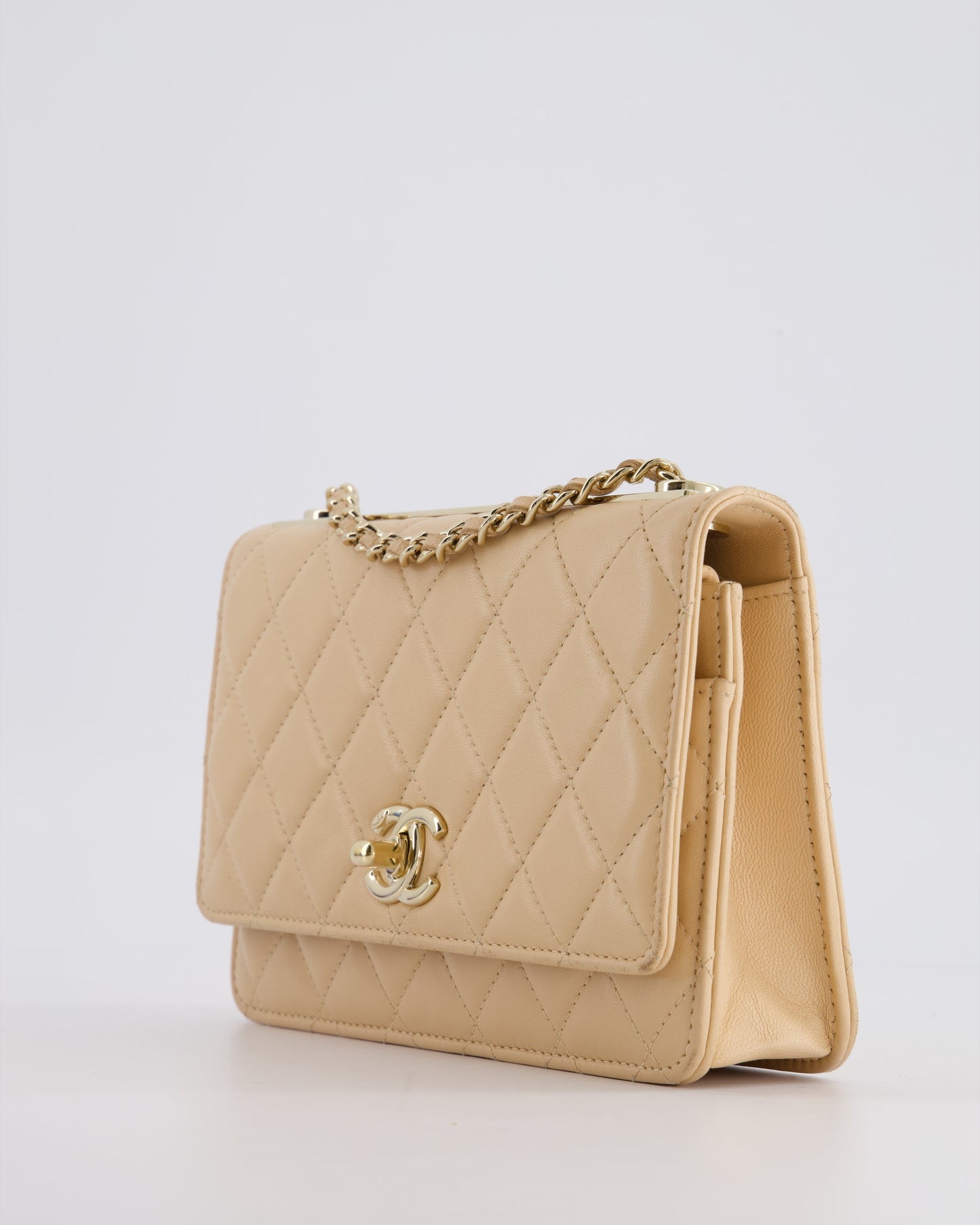 Chanel Beige Wallet on Chain in Lambskin with Champagne Hardware