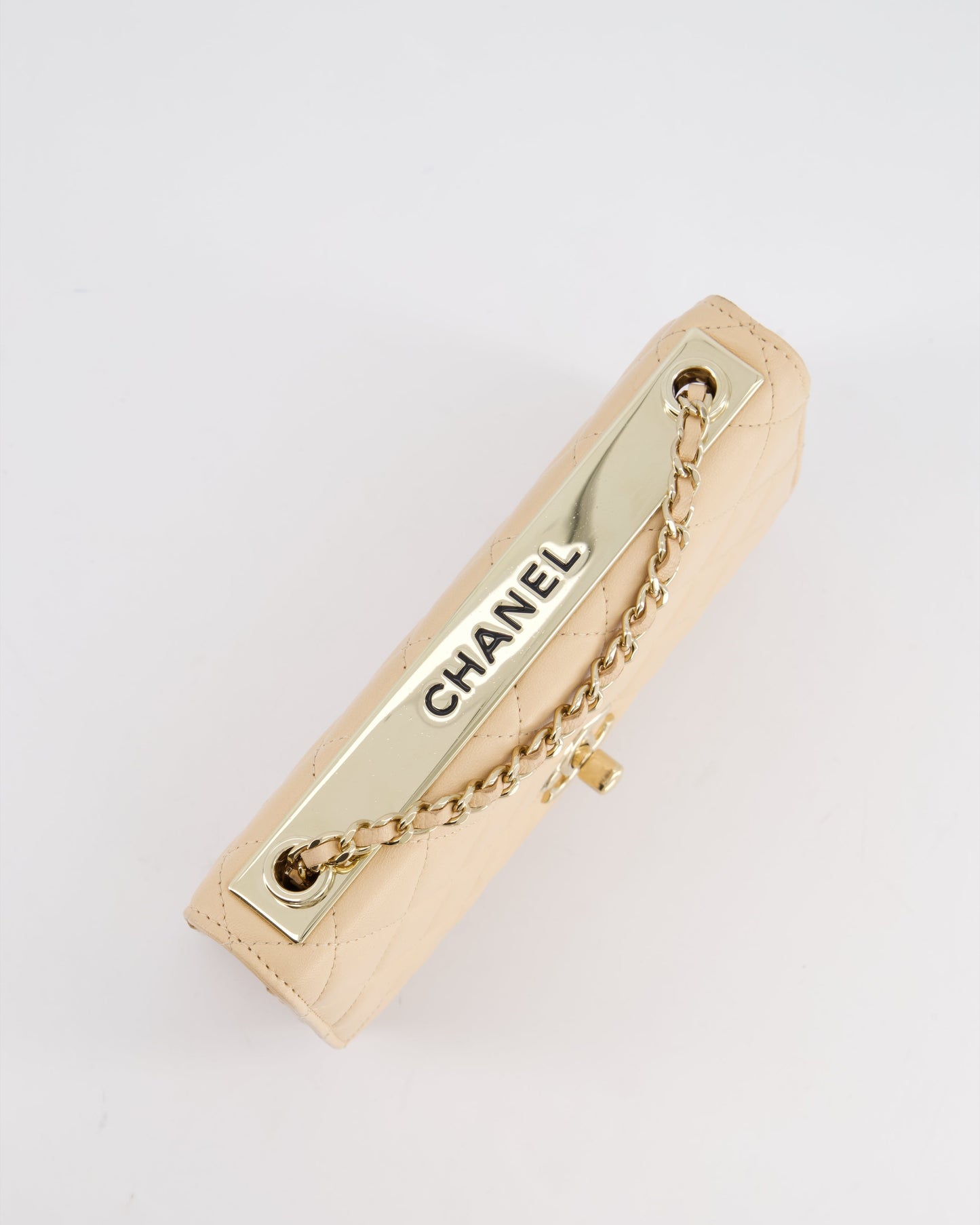 Chanel Beige Wallet on Chain in Lambskin with Champagne Hardware