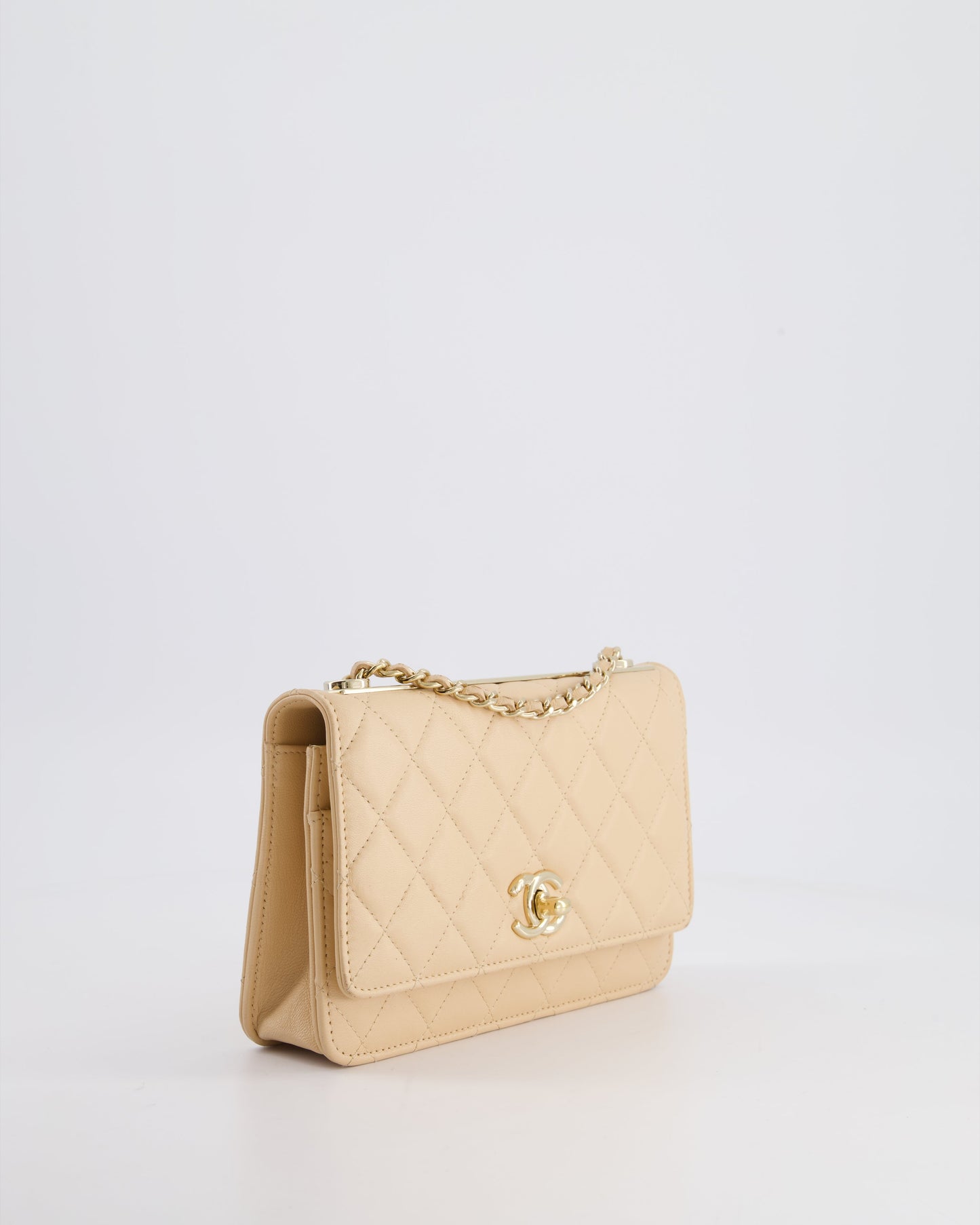 Chanel Beige Wallet on Chain in Lambskin with Champagne Hardware