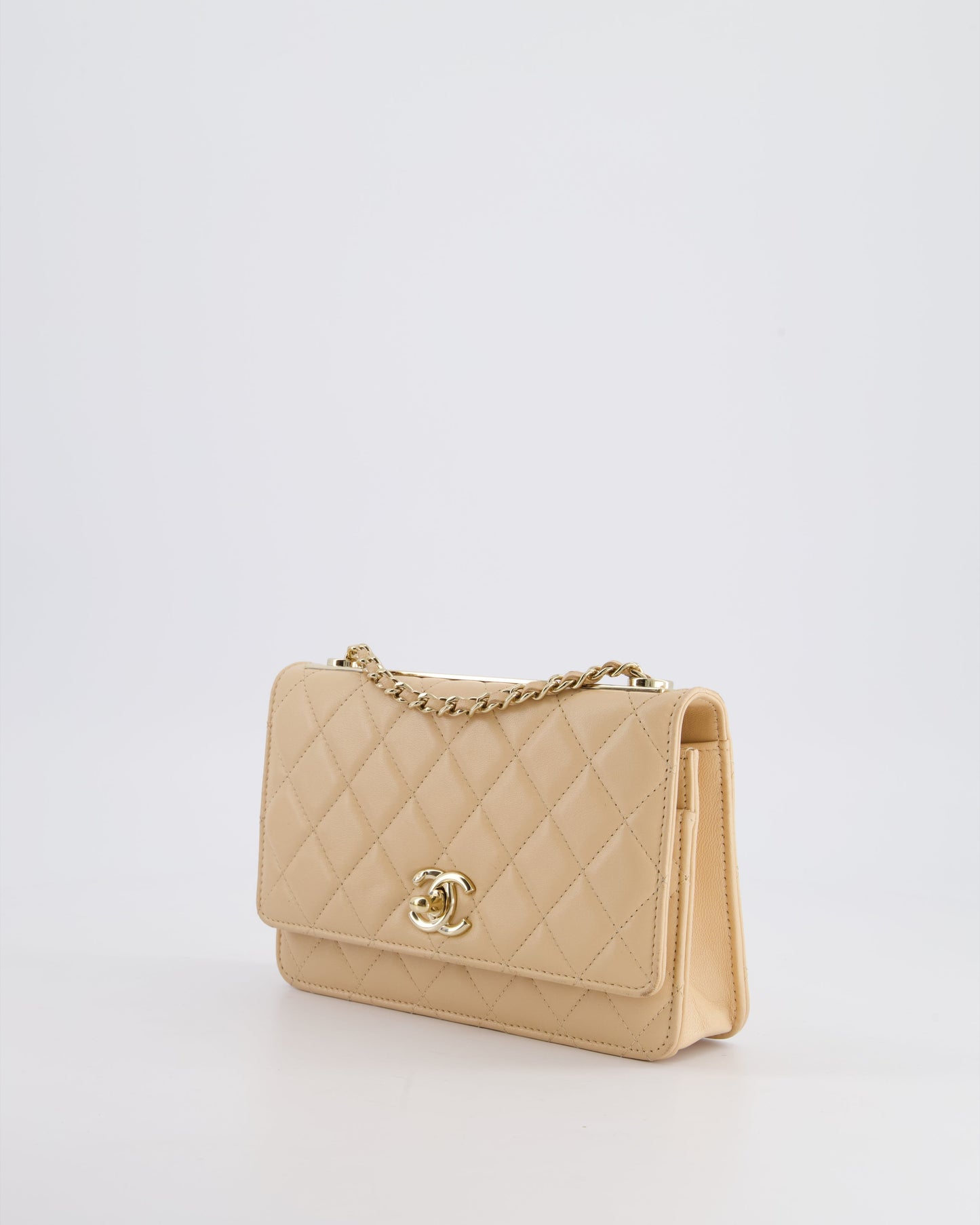 Chanel Beige Wallet on Chain in Lambskin with Champagne Hardware