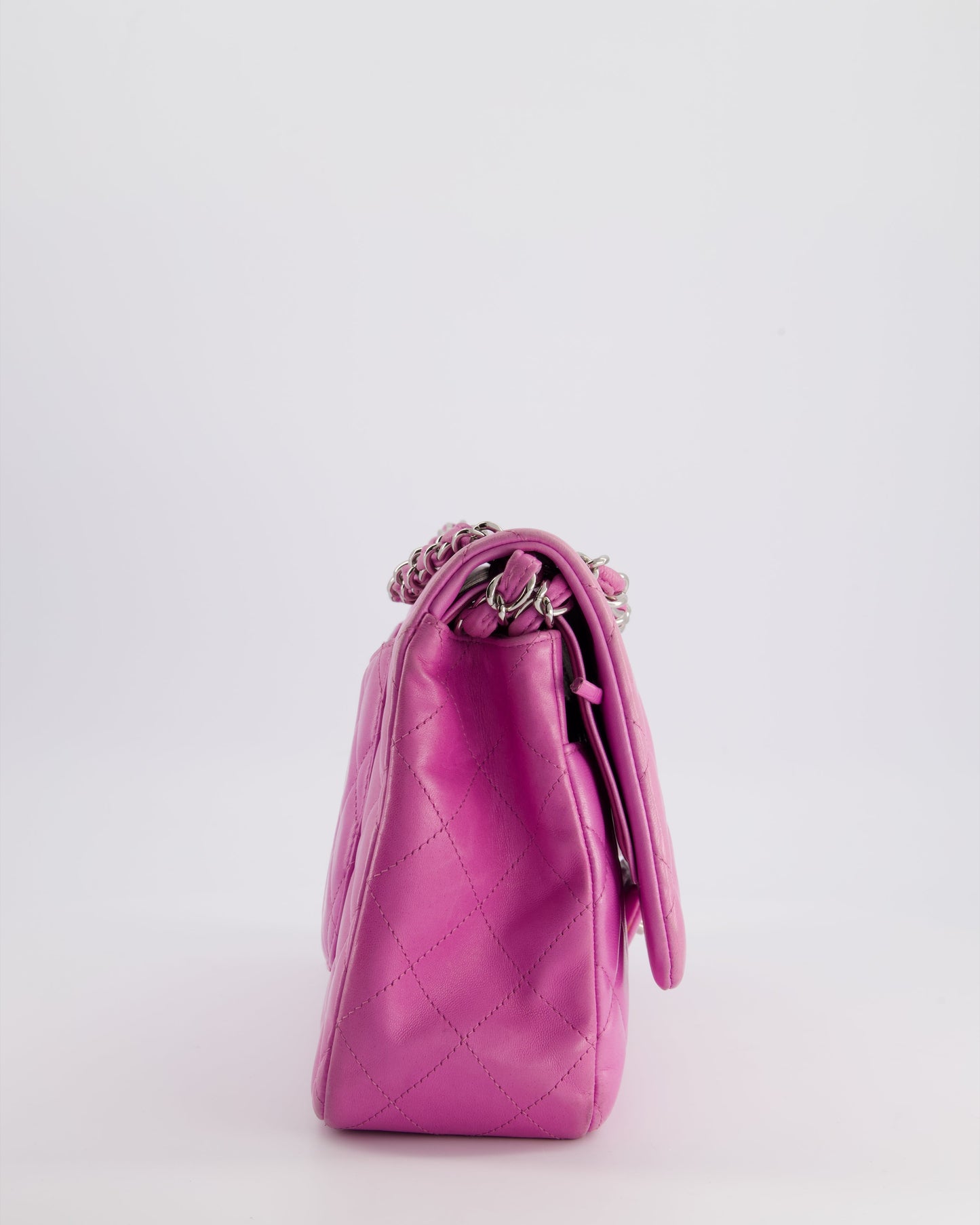 Chanel Lilac Classic Jumbo Double Flap Bag in Lambskin  with Silver Hardware