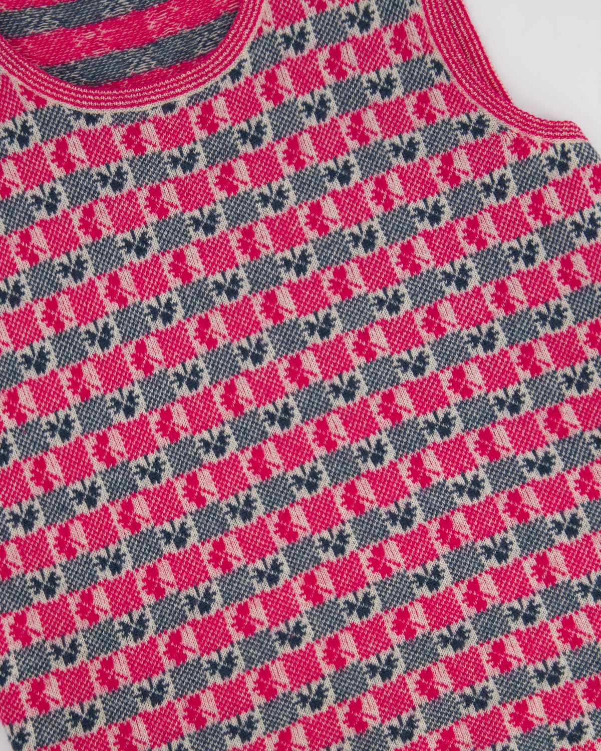 Chanel Pink Intarsia Knit Cashmere igan and Top Set Size FR 40 (UK 12)