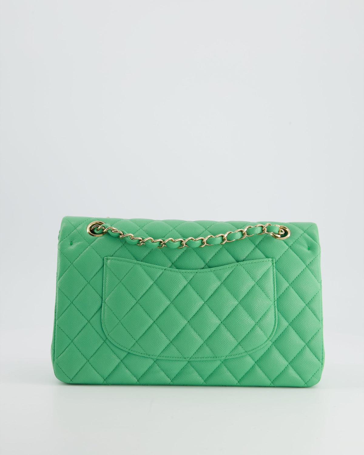 Chanel Mint Green Medium Classic Double Flap in Caviar Leather with Champagne Gold Hardware