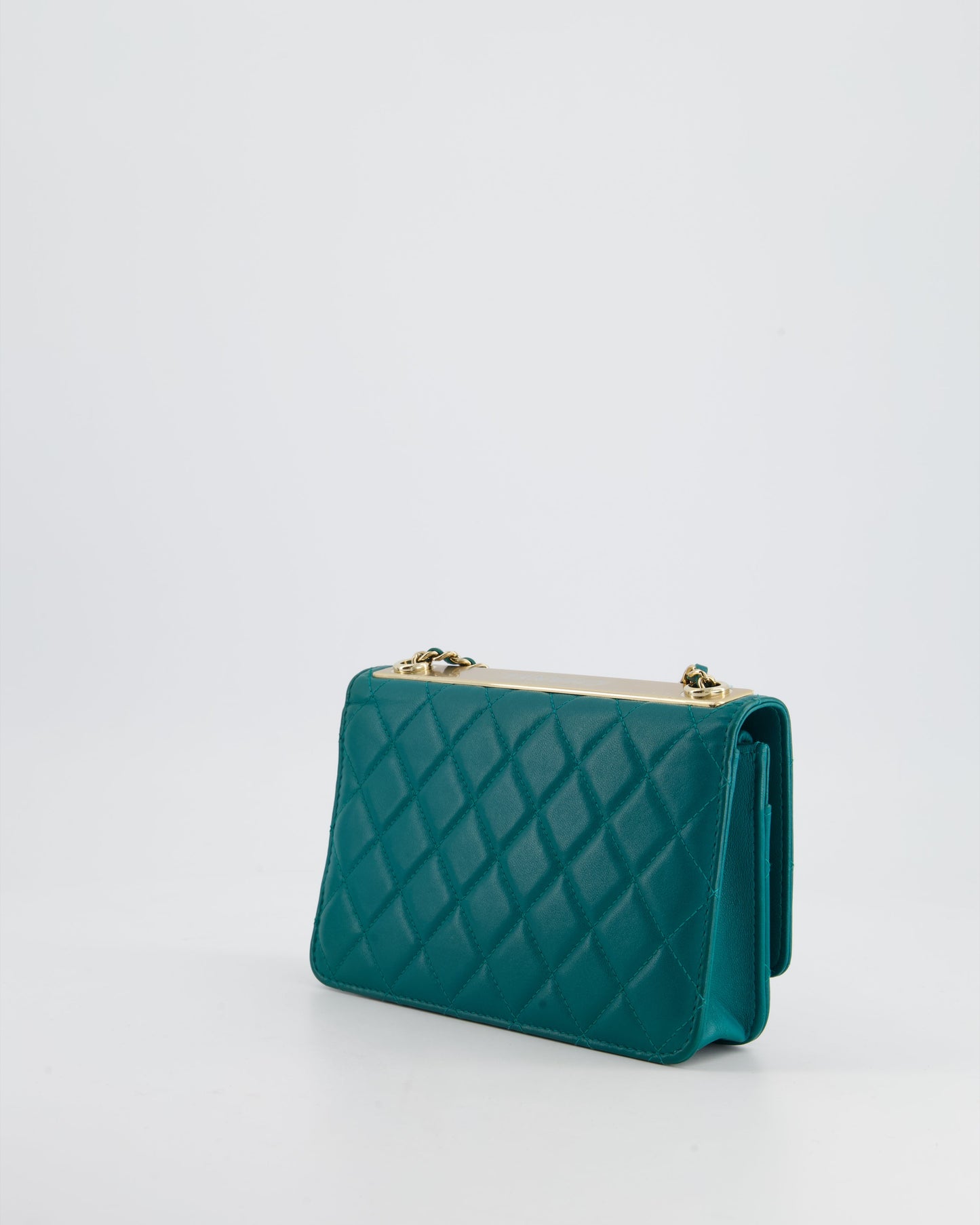 Chanel Blue Quilted Trendy Wallet on Chain Bag in Lambskin Leather with Champagne Gold Hardware