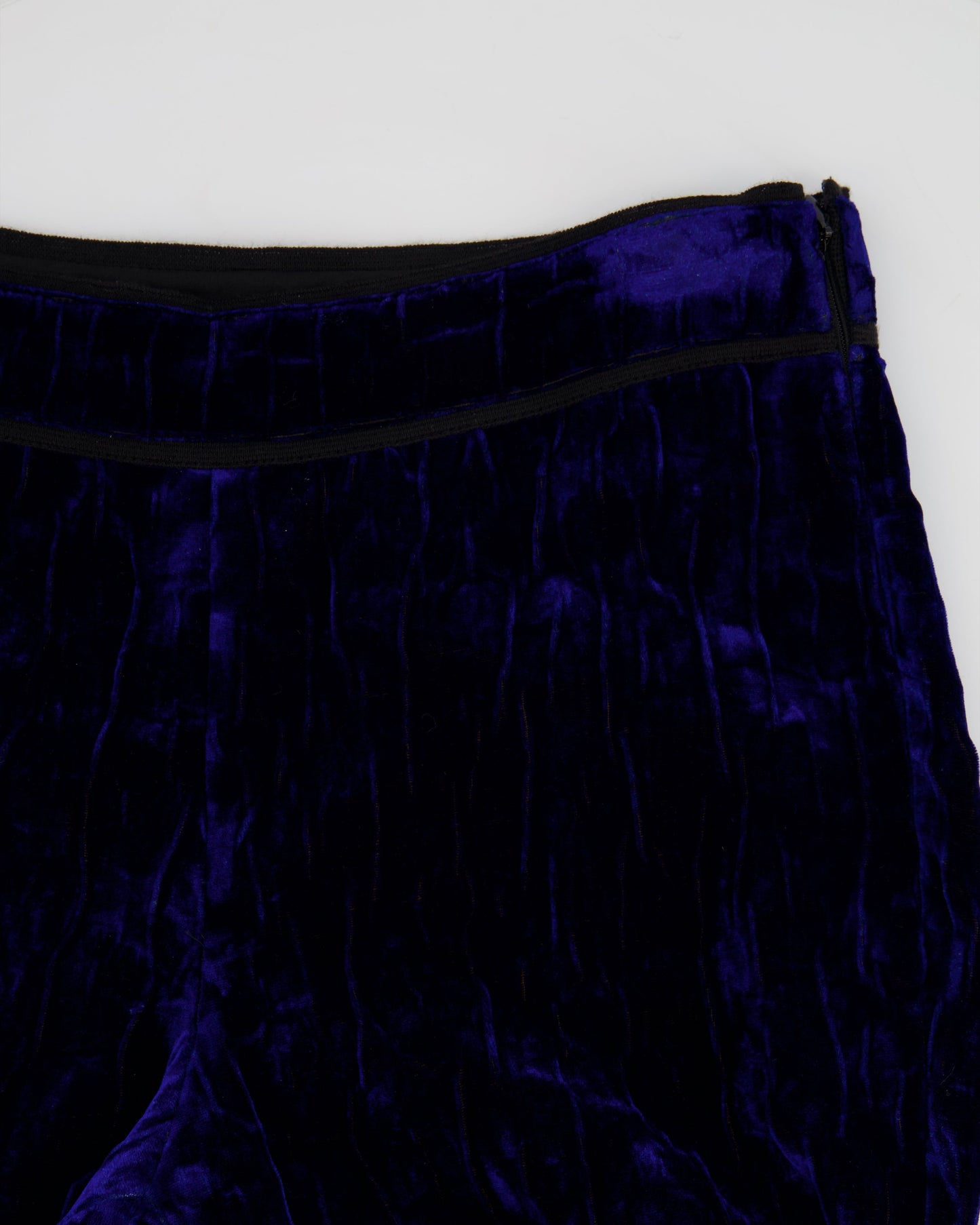 Chanel 12A Electric Blue Velvet Straight-Leg Trousers Size FR 38 (UK 10) RRP ¬£1,550