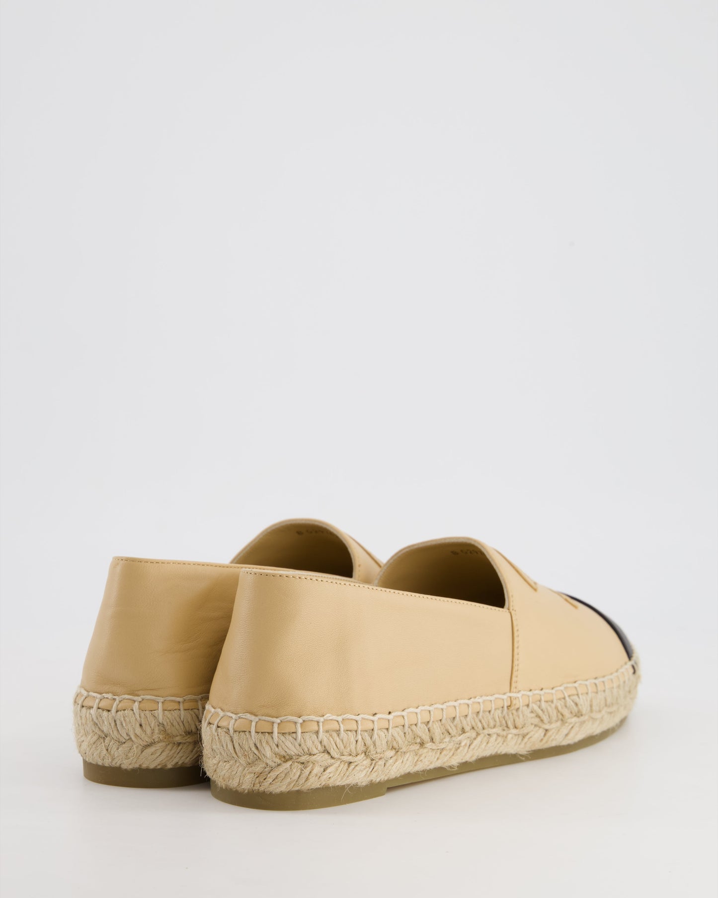 Chanel Beige & Black Leather Espadrilles Shoes Size EU 40 RRP ¬£730