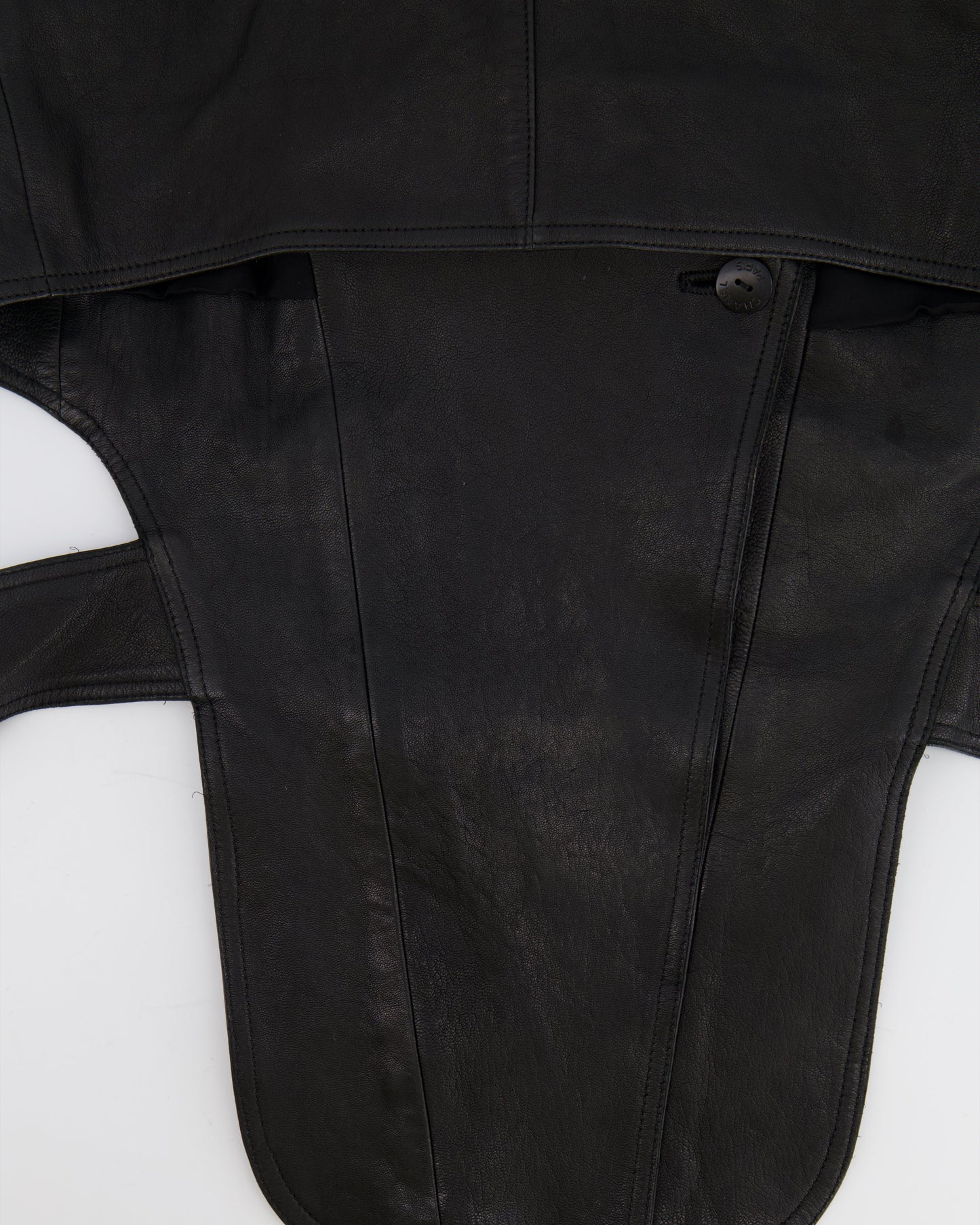 Chanel 12P Black Asymmetric Lambskin Leather Gilet with Belt Size FR 36 (UK 8) RRP ¬£5,500