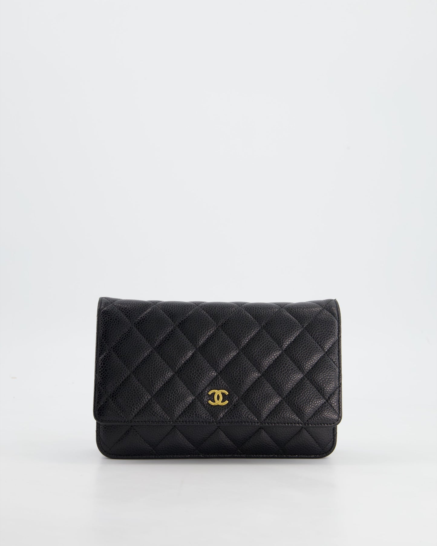 *HOT* Chanel Black Wallet on Chain in Caviar Leather with Gold Hardware