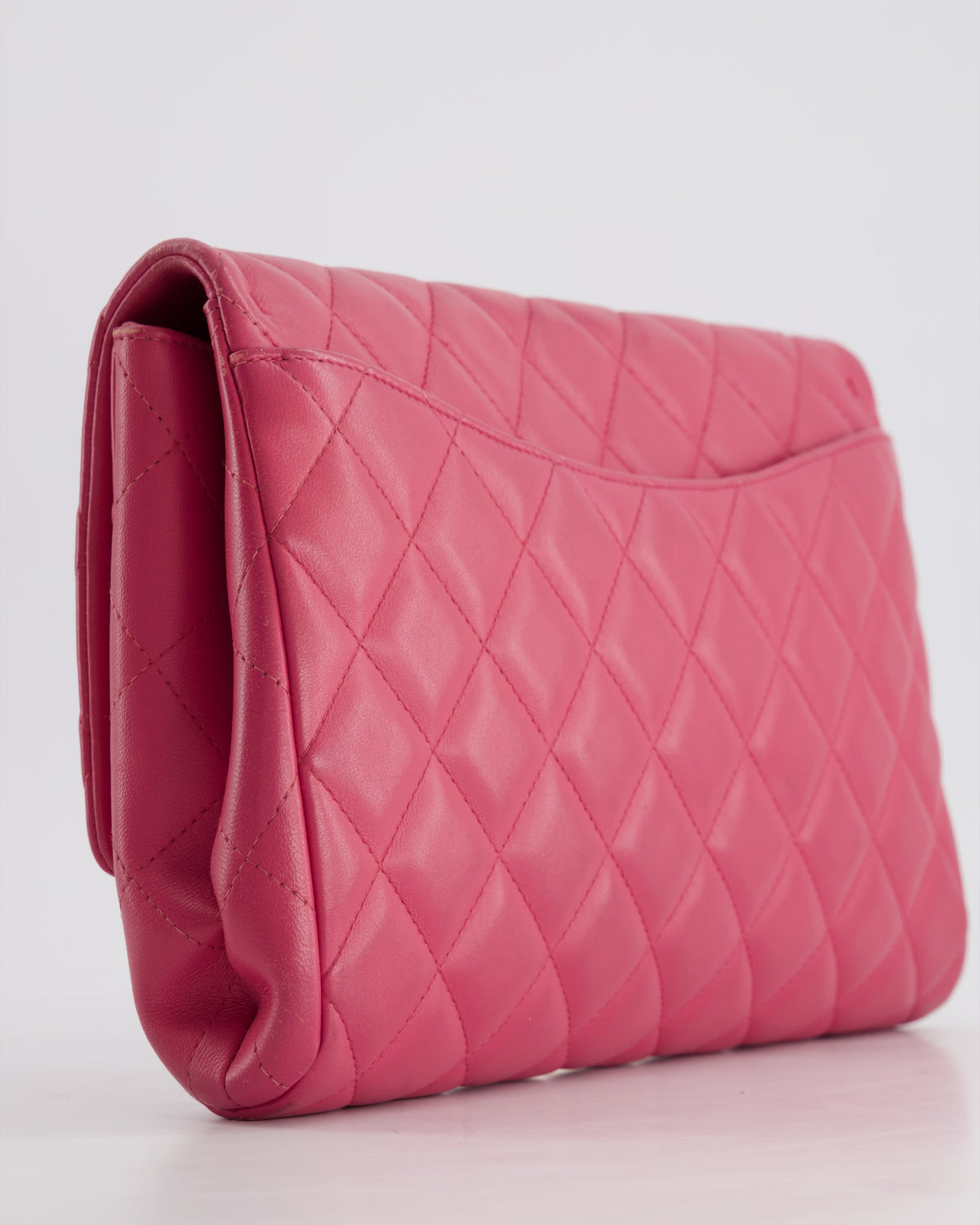 Chanel Pink Timeless Clutch on Chain in Lambskin Leather with Brushed Gold Hardware