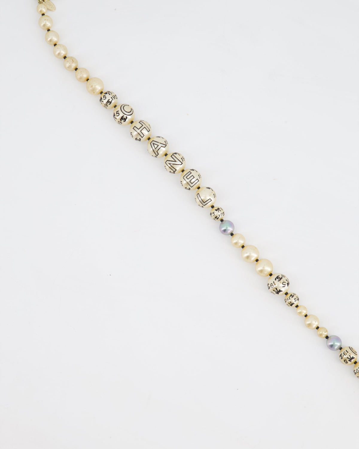 Chanel Vintage Pearl 2005A Necklace with Charm Print