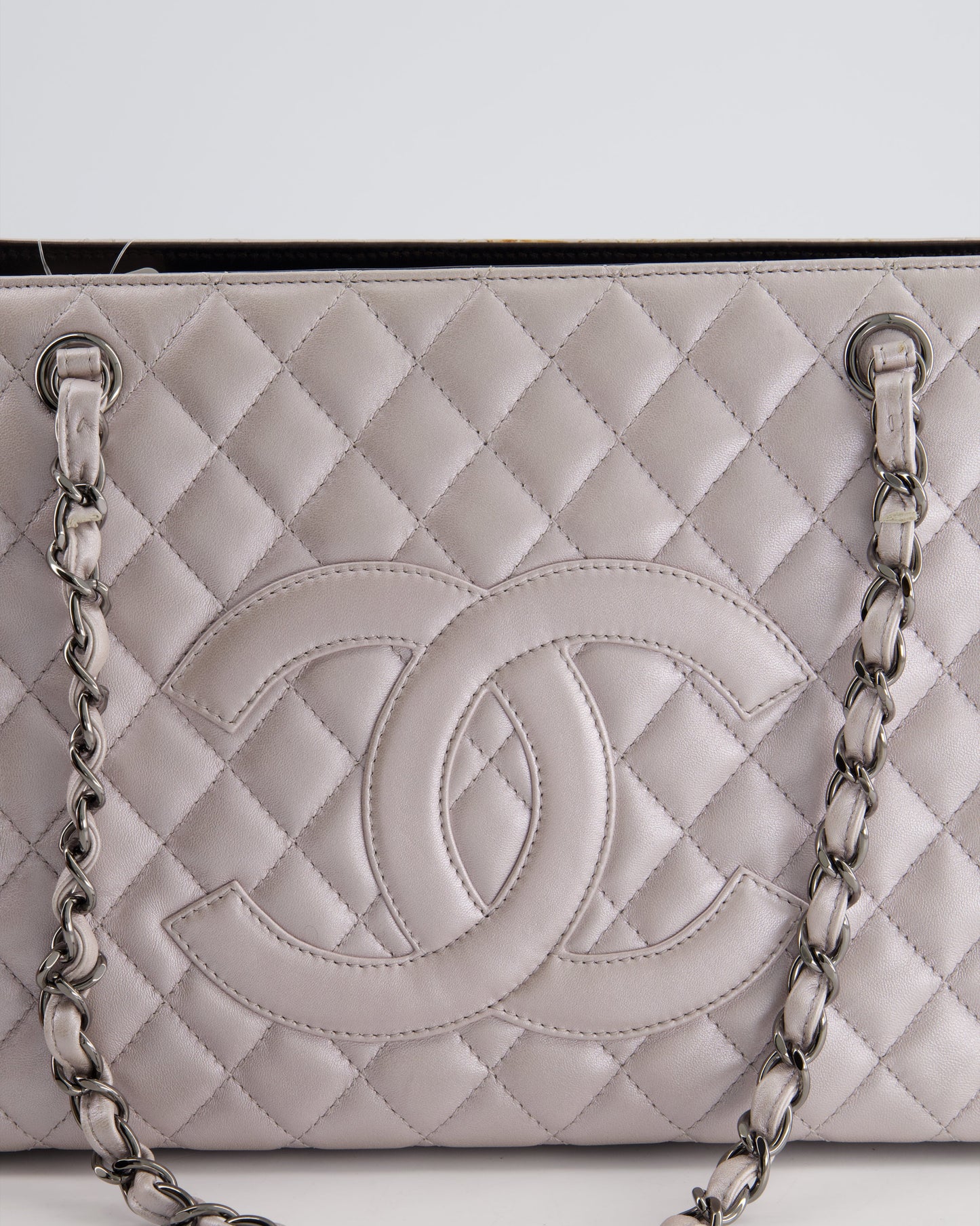 Chanel Silver and Black Reissue GST Tote Bag with Silver Hardware