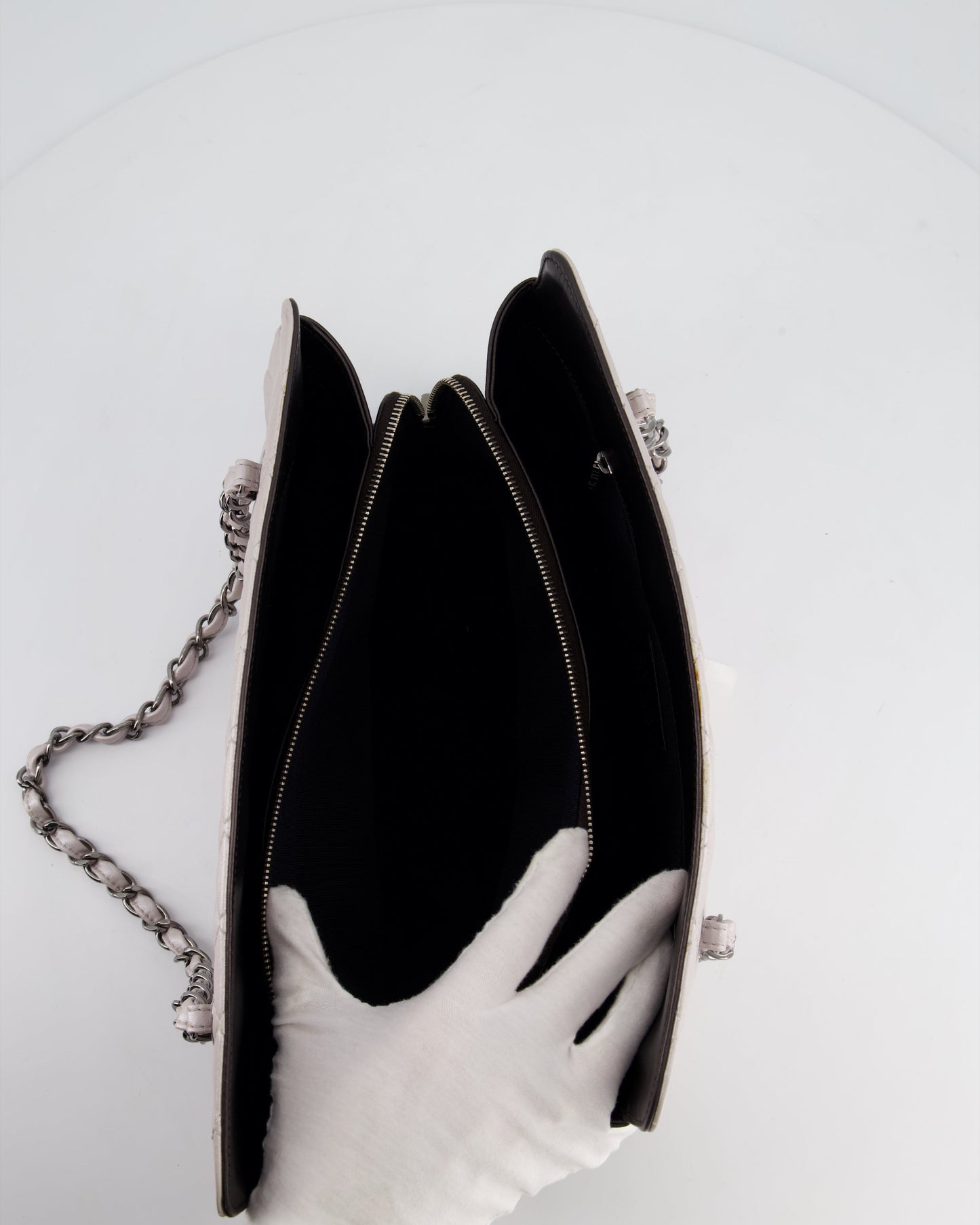 Chanel Silver and Black Reissue GST Tote Bag with Silver Hardware