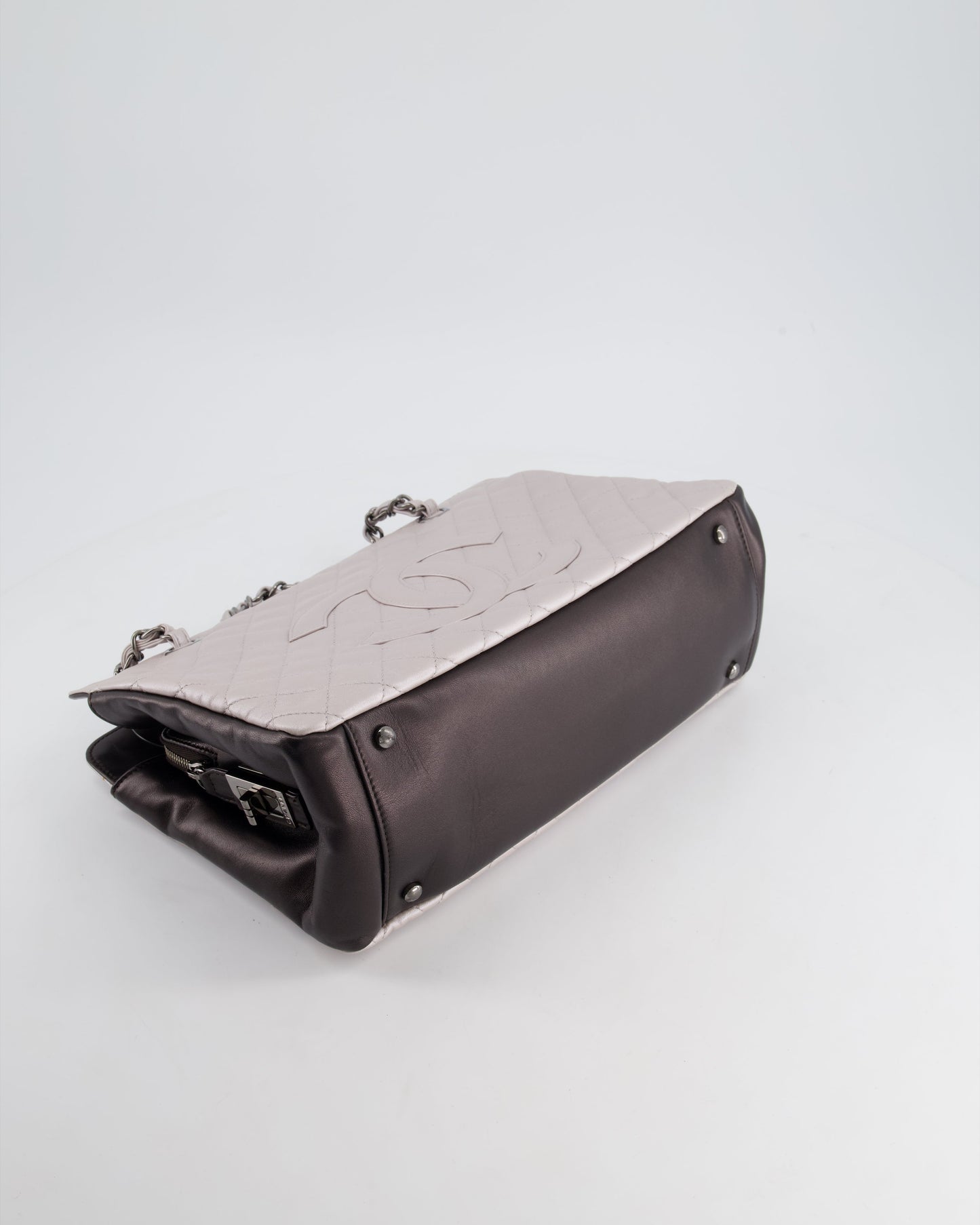 Chanel Silver and Black Reissue GST Tote Bag with Silver Hardware